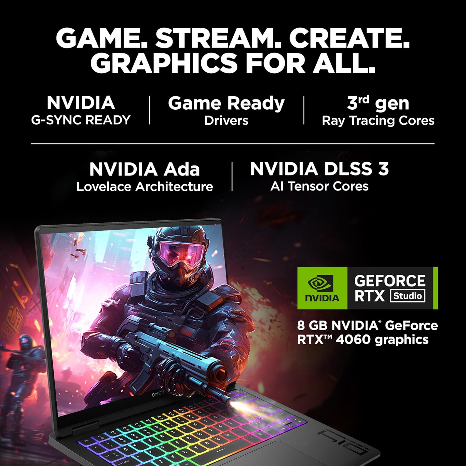 HP OMEN Gaming AI Laptop, Intel Core Ultra 7 155H, 8GB NVIDIA RTX 4060,16GB LPDDR5x, 1TB SSD (Win 11,Office 21, Black,1.63kg) 120Hz, 0.2MS, 3K, OLED, 14-inch(35.6cm), Tempest Cooling, RGB KB, fb0007TX - Zapnet.in