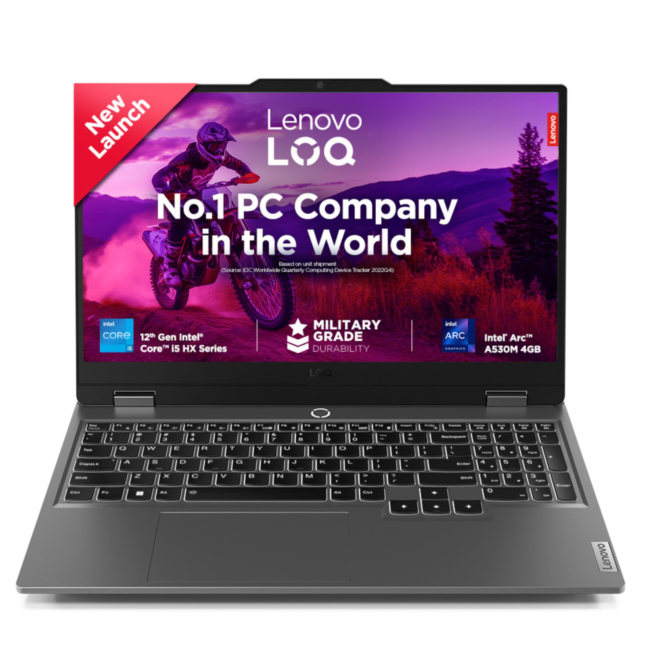 Lenovo LOQ 12th Gen Intel Core i5-12450HX 15.6" (39.6cm) 144Hz 300Nits FHD Gaming Laptop (8GB/512GB SSD/Win 11/Intel Arc A530M 4GB/100% sRGB/1Yr ADP Free/Grey/2.4Kg), 83FQ002QIN