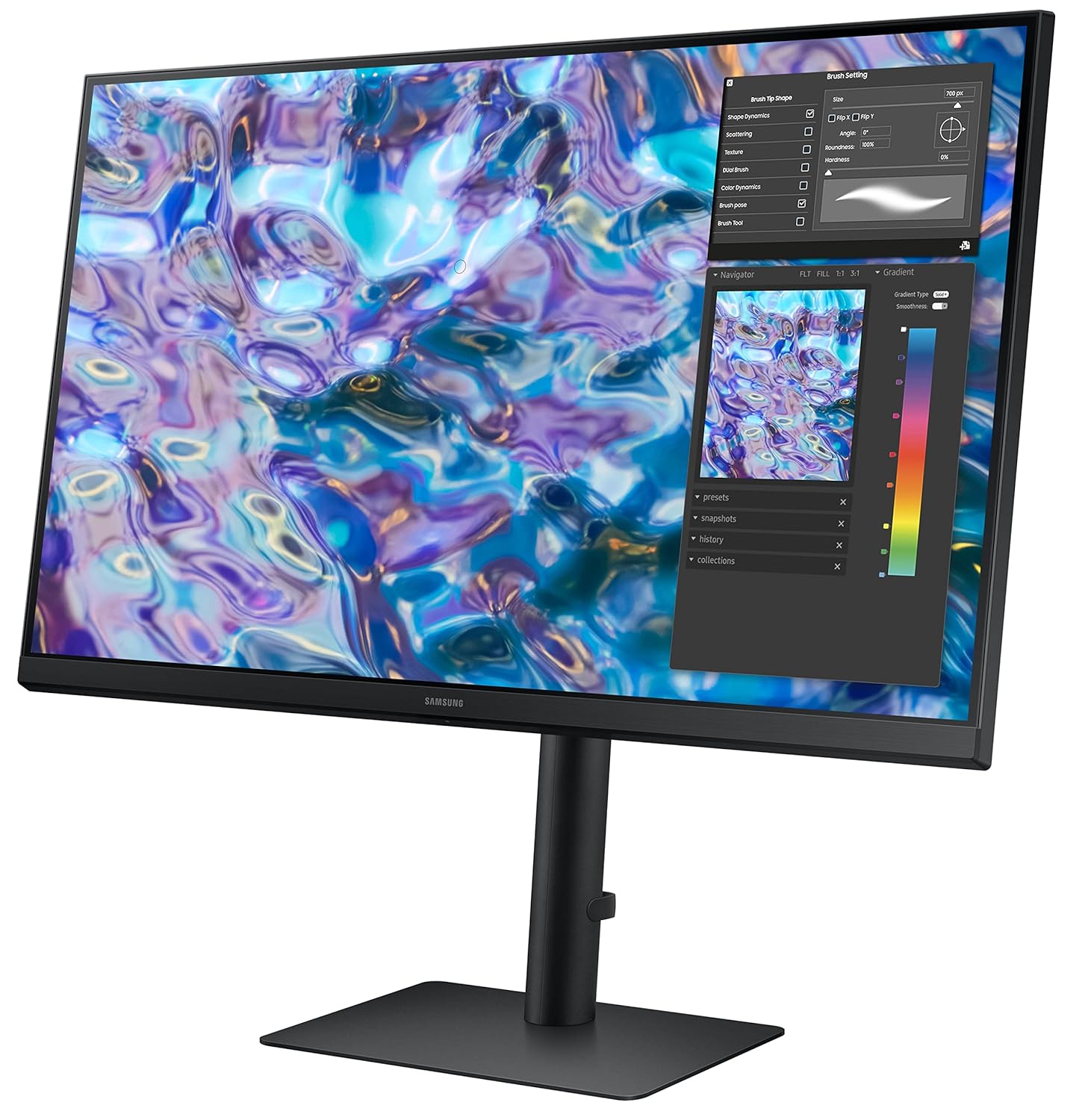 Samsung ViewFinity S6 Flat Monitor 27-Inch (68.5 cm) QHD (2,560 x 1,440 Resolution), IPS Panel, 5ms(GTG), 75 Hz, Display Port, HDMI, Headphone Jack, AMD FreeSync, HAS, Pivot (LS27B610EQWXXL, Black)