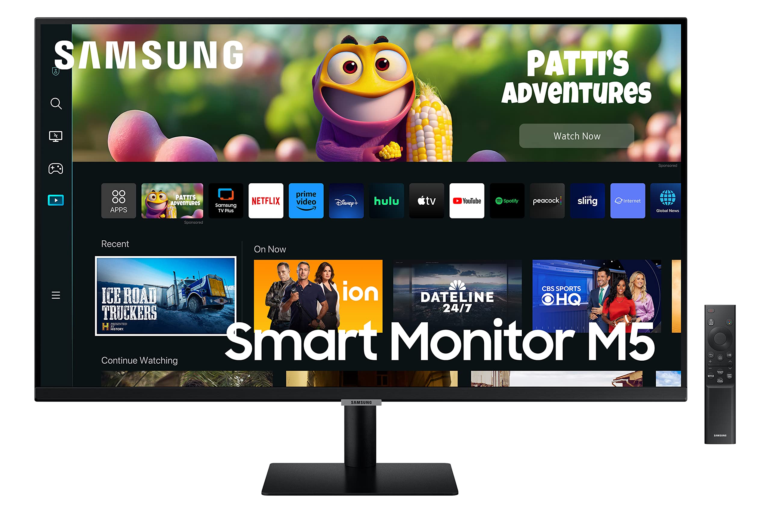 Samsung 32-inch(80cm) M8 4K UHD Smart Monitor, Mouse & Keyboard Control, HAS, Pivot, Type-C, Smart TV apps, Office 365, Dex, Apple Airplay, BT, IOT, Speakers, Remote (LS32CM80GUWXXL, Green)
