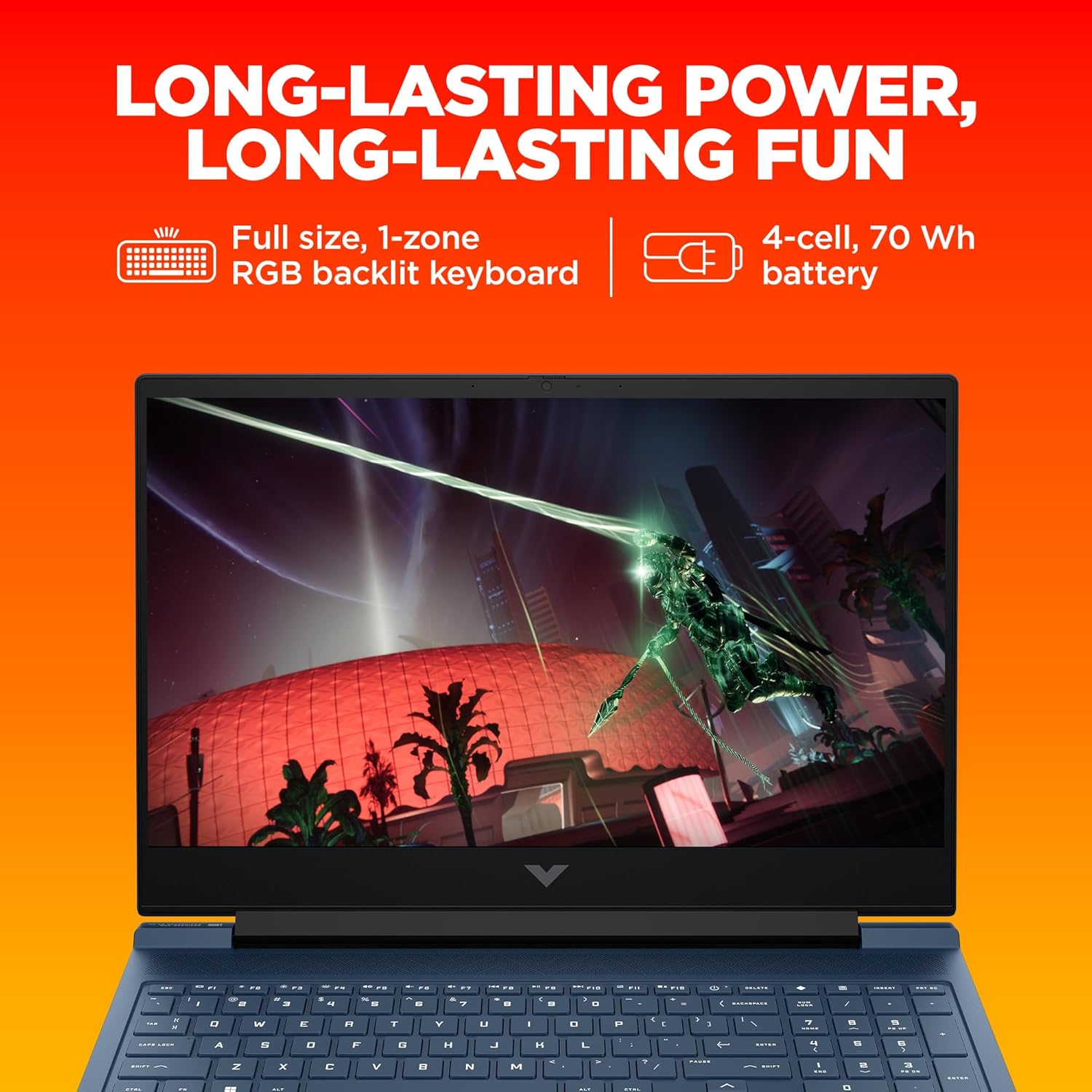 HP Victus AI Powered Gaming Laptop (Ryzen 7 7840Hs-16 GB DDR5 RAM / 512GB SSD / Win11 Home+MSO'2021/6 GB NVIDIA GeForce RTX 3050 Graphics/RGB Backlit KB/FHD Camera/Performance Blue/2.29KG) S0095AX