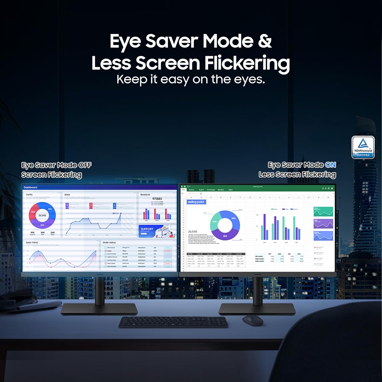 Samsung 24-inch Full HD IPS Panel, 1920x1080, 100 Hz, Height Adjustable Stand, Eye Saver Mode & Flicker Free Monitor, AMD FreeSync, Response Time 4 ms, D-Sub, DP, HDMI, USB Hub (LS24C430GAWXXL, Black)