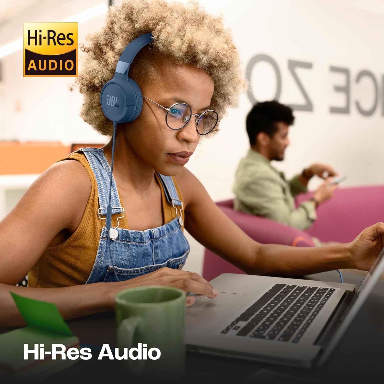 JBL Tune 520C On Ear Type C Wired Headphone, Pure Bass Sound,3-Button Remote with Microphone,Comfort Fit and Foldable Design(Blue)