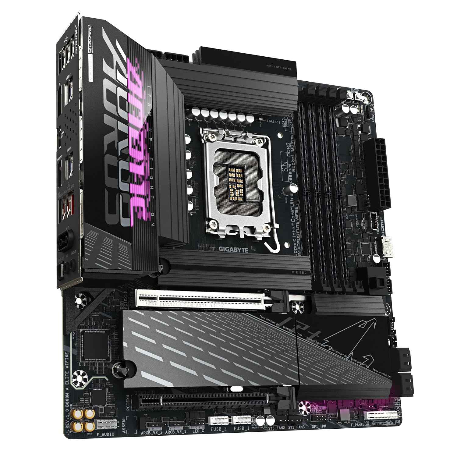 GIGABYTE B860M AORUS Elite WIFI6E Motherboard - Intel Core Ultra Series CPUs, 12+1+2+1 Phases VRM, up to 9200MHz DDR5, 1xPCIe 5.0 + 2xPCIe 4.0 M.2, 2.5GbE LAN, WiFi 6E, Thunderbolt