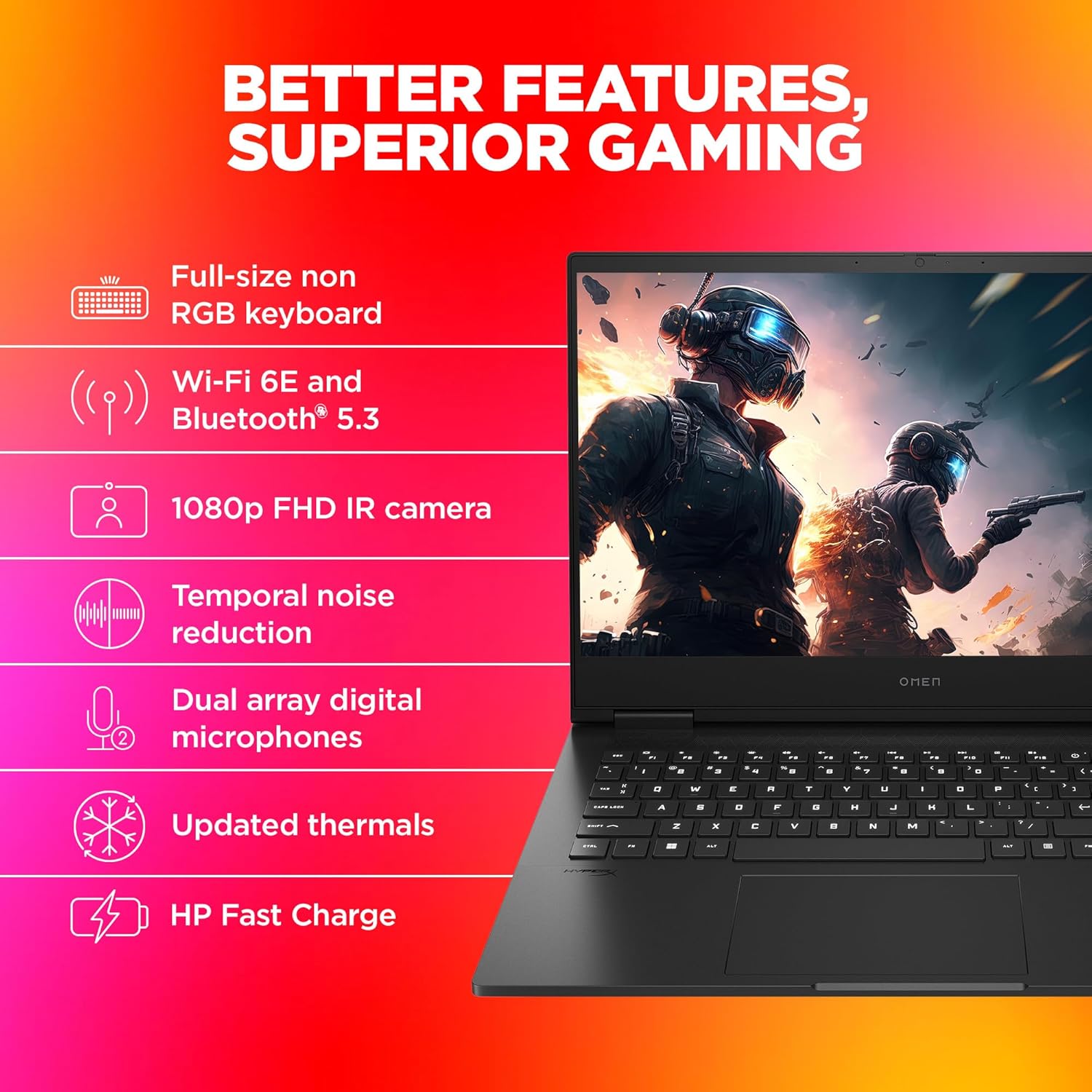 HP OMEN, 14th Gen Intel Core i7-14650HX, 8GB NVIDIA RTX 4060, 16GB DDR5, 1TB SSD, (Win11, Office21, Black, 2.39kg), 144Hz, IPS, 16.1-inch(40.9cm) Gaming Laptop, Tempest Cooling, Backlit KB, wf1096TX - Zapnet.in