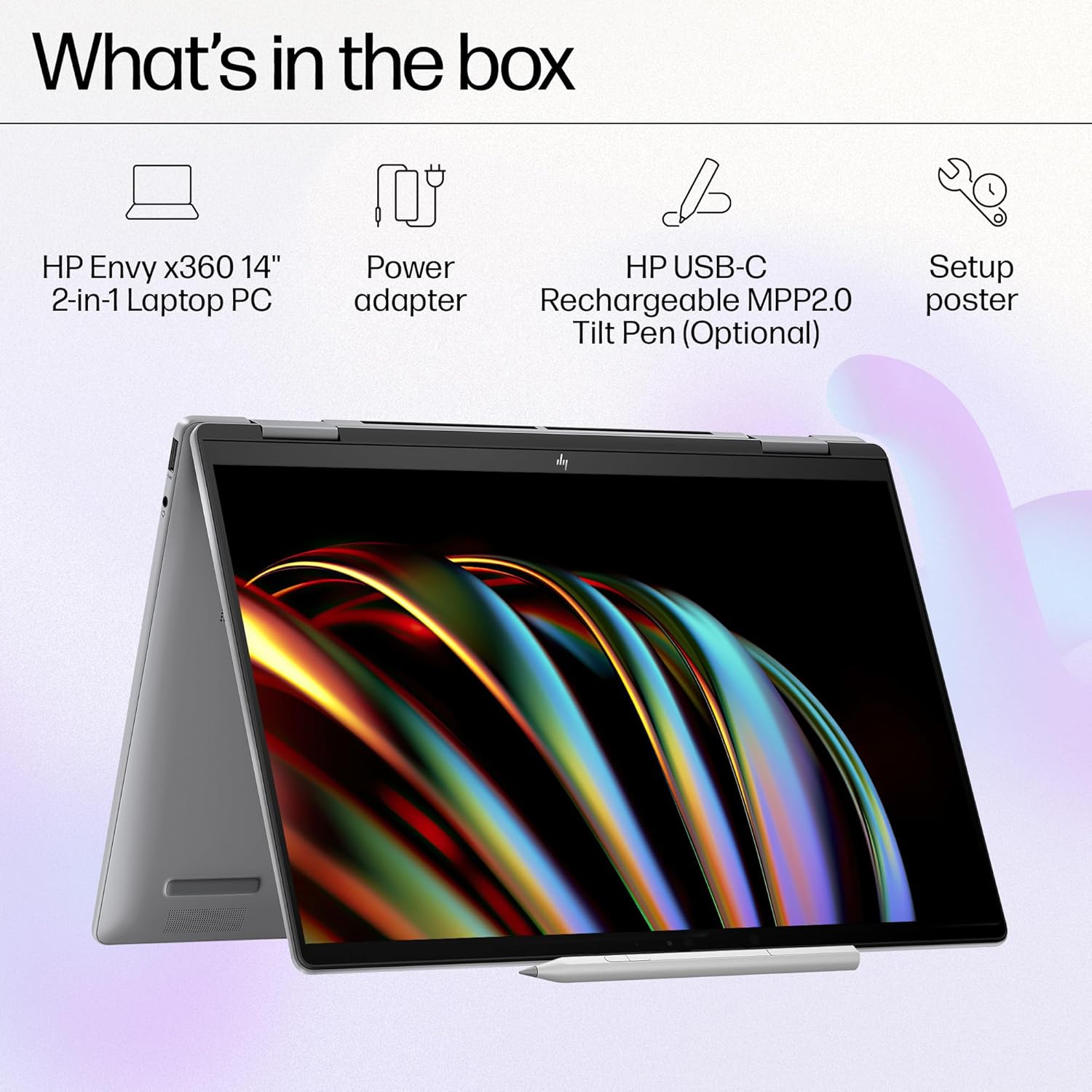 HP Envy x360, Enhanced by AI, AMD Ryzen 5 8640HS, 14-inch (35.6 cm), WUXGA, 16GB LPDDR5, 512GB SSD, AMD Radeon Graphics, 5MP IR Camera, Poly Studio (Win 11, MSO 2021, Silver, 1.44 kg), fa0038AU