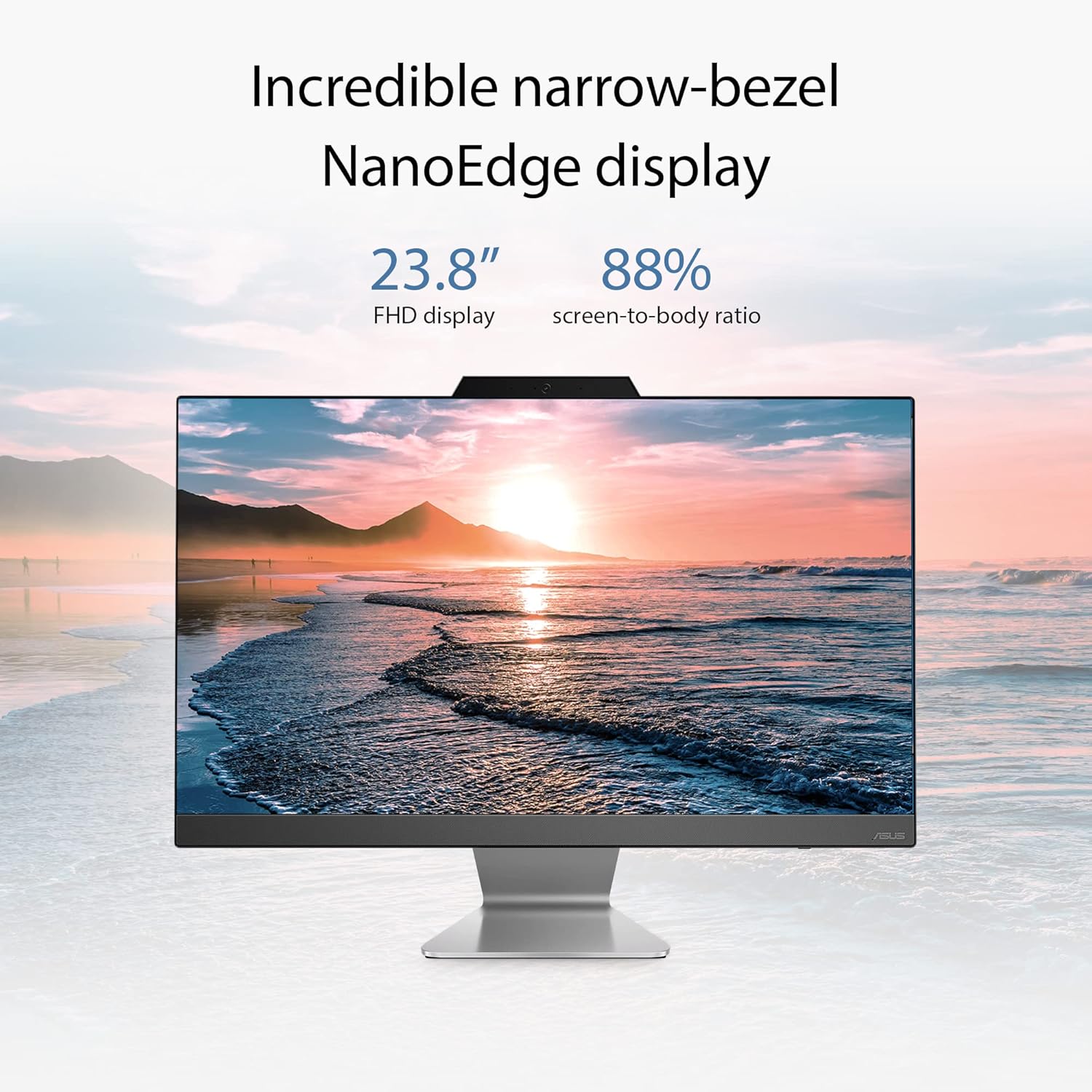 ASUS AiO A3 Series, 23.8" (60.45 cm) FHD, Intel Core i3-1215U 12th Gen, All-in-One Desktop (8GB/512GB SSD/Win11/Office 21/McAfee 1Year/Wireless Keyboard & Mouse/Black/5.40 kg), A3402WBA-BA002WS