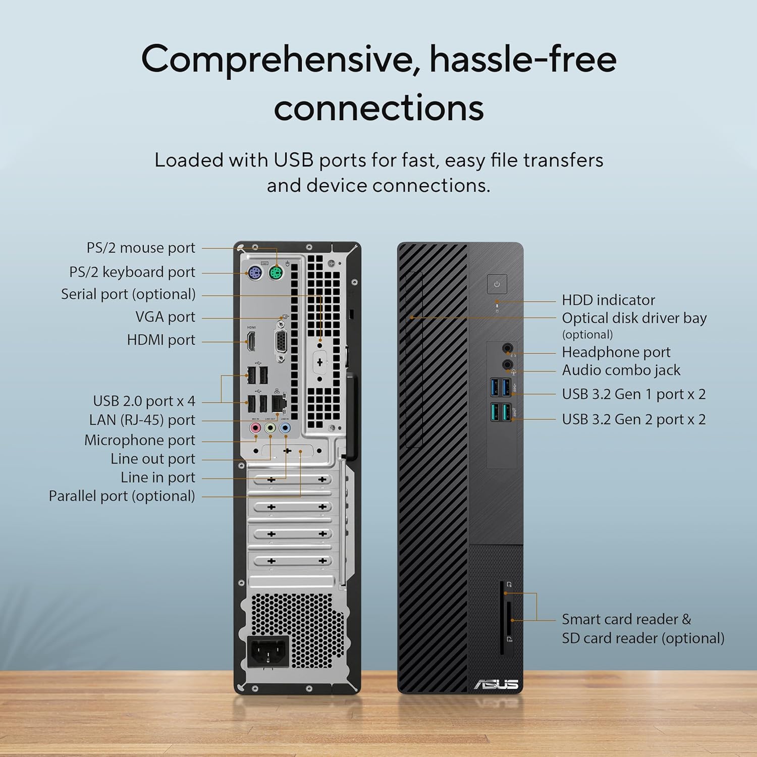 ASUS S500SD, 4 core, Intel Core i3-12100, Tower PC (8GB RAM/256GB SSD/Integrated Graphics/Windows 11 + MS Office/with Keyboard & Mouse//Black/5 Kg), S500SD-312100016WS