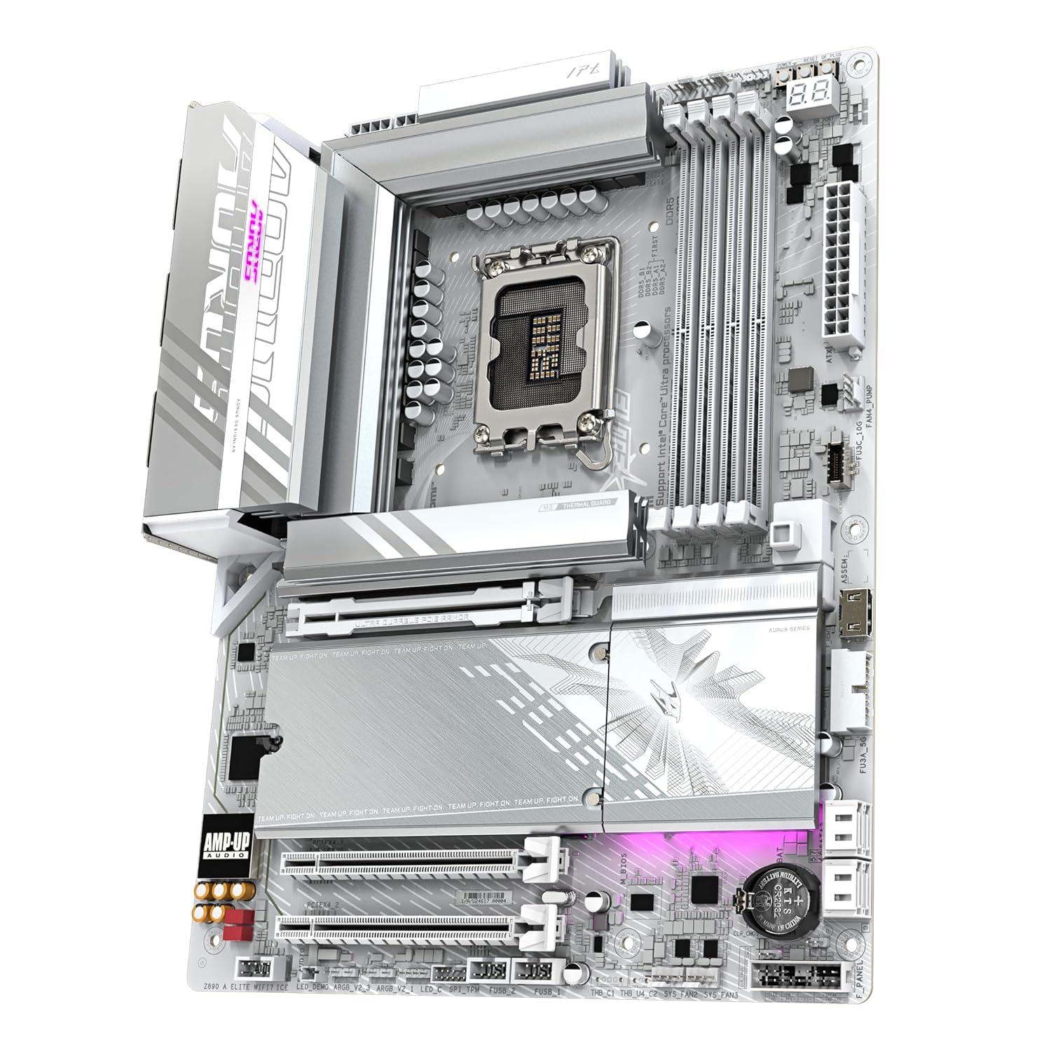 GIGABYTE Z890 AORUS ELITE WIFI7 ICE Motherboard - Supports Intel Core Ultra CPU (Series 2), 16+1+2 Phase VRM, up to 8800MHz DDR5 (OC), 1xPCIe 5.0 + 3xPCIe 4.0, Wi-Fi 7, 2.5GbE LAN, Thunderbolt 4