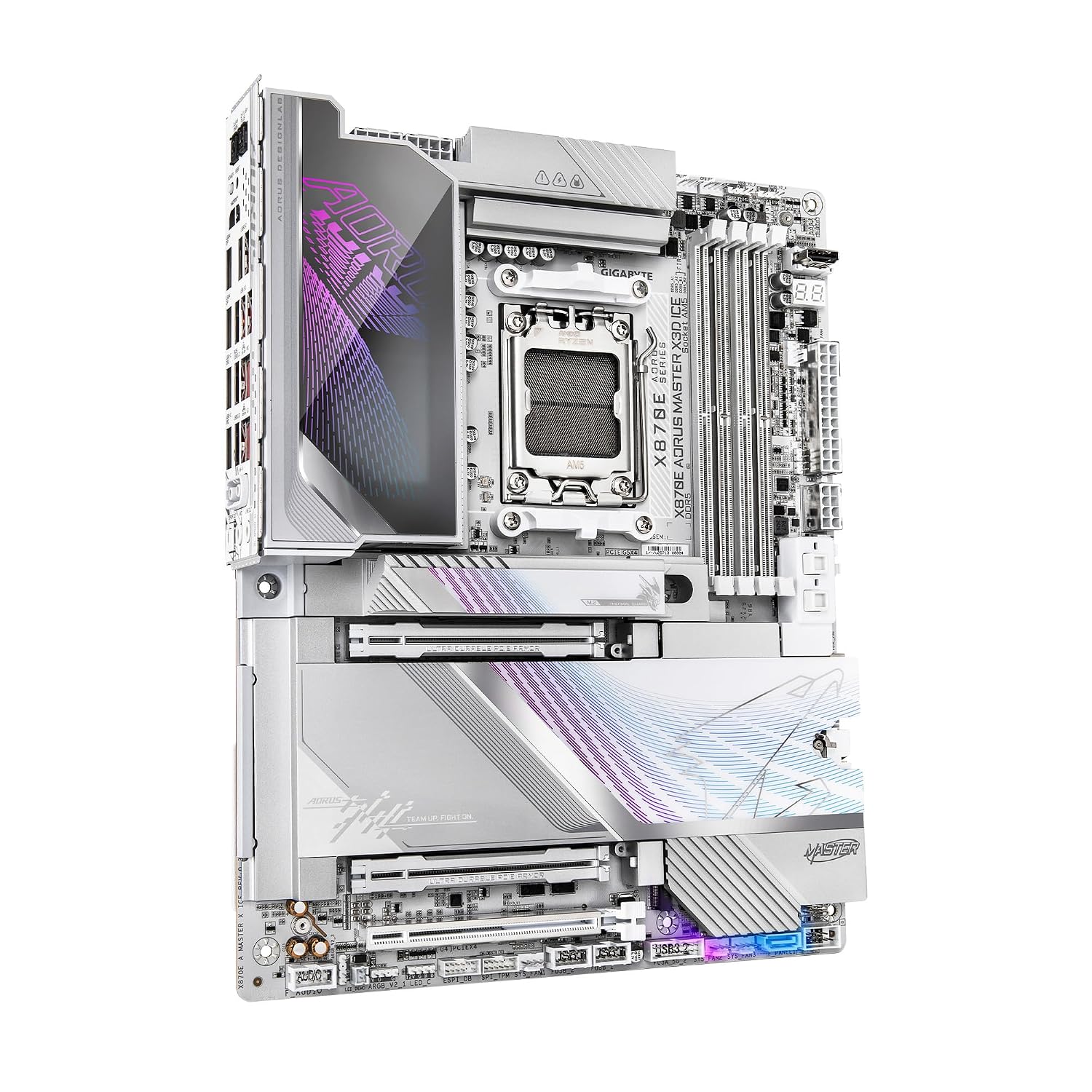GIGABYTE X870E AORUS Master X3D ICE AMD AM5 ATX Motherboard, Supports AMD Ryzen 9000/8000/7000 Series Processors, DDR5, 18+2+2 Power Phase, 5X M.2, PCIe 5.0, WIFI7, 10GbE