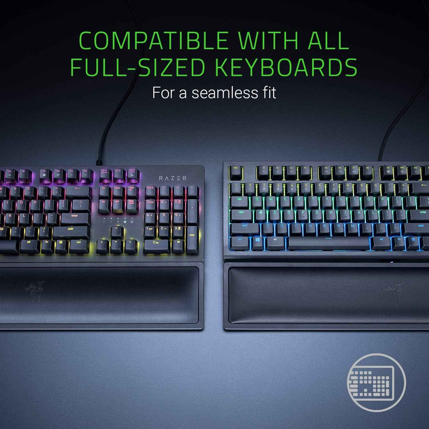 Razer Ergonomic Wrist Rest Pro for Full-Sized Keyboards, Black | Cooling Gel Infused, Anti-Slip Rubber Base, Angled Incline