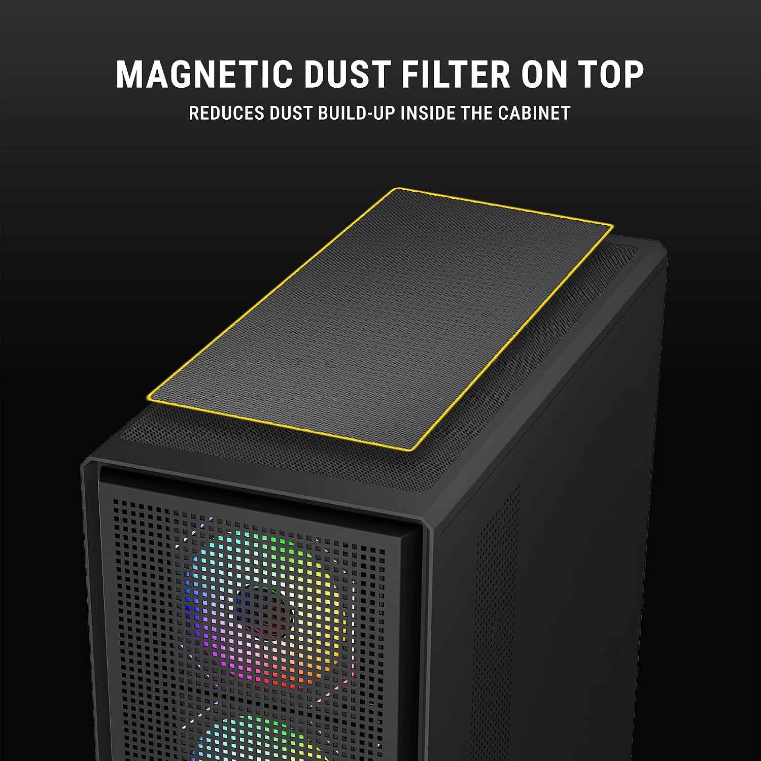 Ant Esports EVO 360 Lite Mid-Tower Computer Case/Gaming Cabinet - Black | Support E-ATX, ATX, Micro-ATX, Mini-ITX | Pre-Installed 4 ARGB Fans