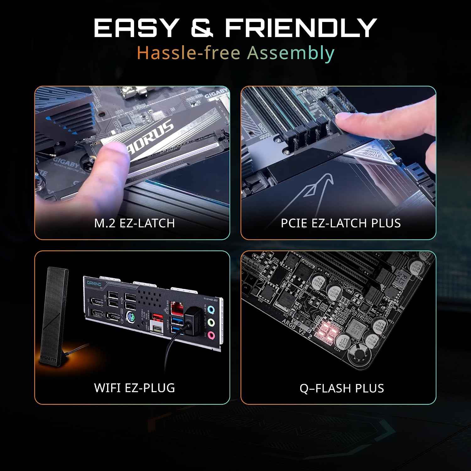GIGABYTE B850 Eagle WIFI6E AMD AM5 LGA 1718 Motherboard, ATX, DDR5, 3X M.2, PCIe 5.0, USB-C, WIFI6E, 1GbE LAN, EZ-Latch, 5-Year Warranty