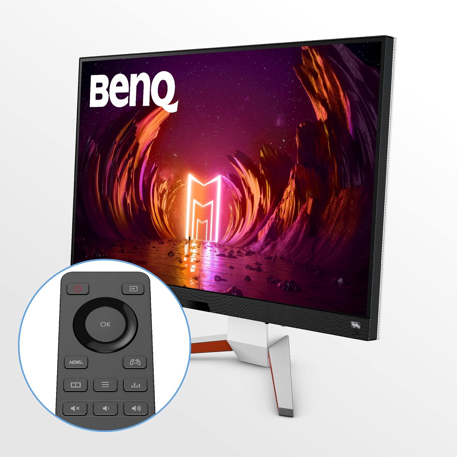 BenQ MOBIUZ EX3210U 32" 4K UHD IPS Gaming Monitor| 144Hz| 1ms MPRT| PS5 Compatible| FreeSync Premium Pro| HDMI 2.1| 98% DCI-P3| treVolo Speakers (2W x 2)| VESA DisplayHDR600|DP|USB Hub| Remote (White)