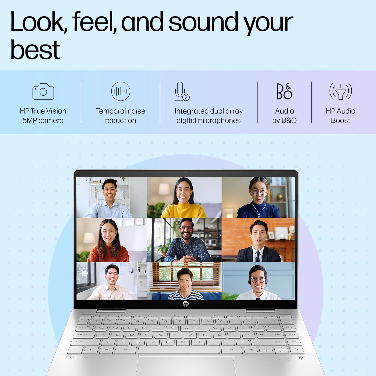 HP Pavilion x360, 13th Gen Intel Core i5-1335U, 16GB DDR4, 1TB SSD, (Win 11, Office 21, Silver, 1.41kg),Touchscreen,14-inch(35.6cm) FHD Laptop, Intel Iris Xe graphics, 5MP camera, Backlit KB, ek1010TU