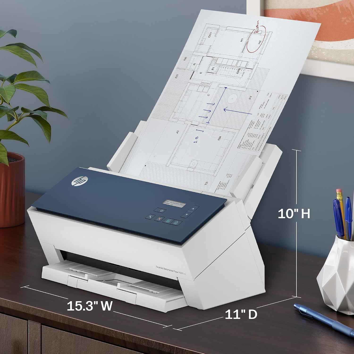 HP ScanJet Enterprise Flow 9000 s1, Fast 2-Sided Scanner with auto Document Feeder, Best for Office (8Q4W0A)
