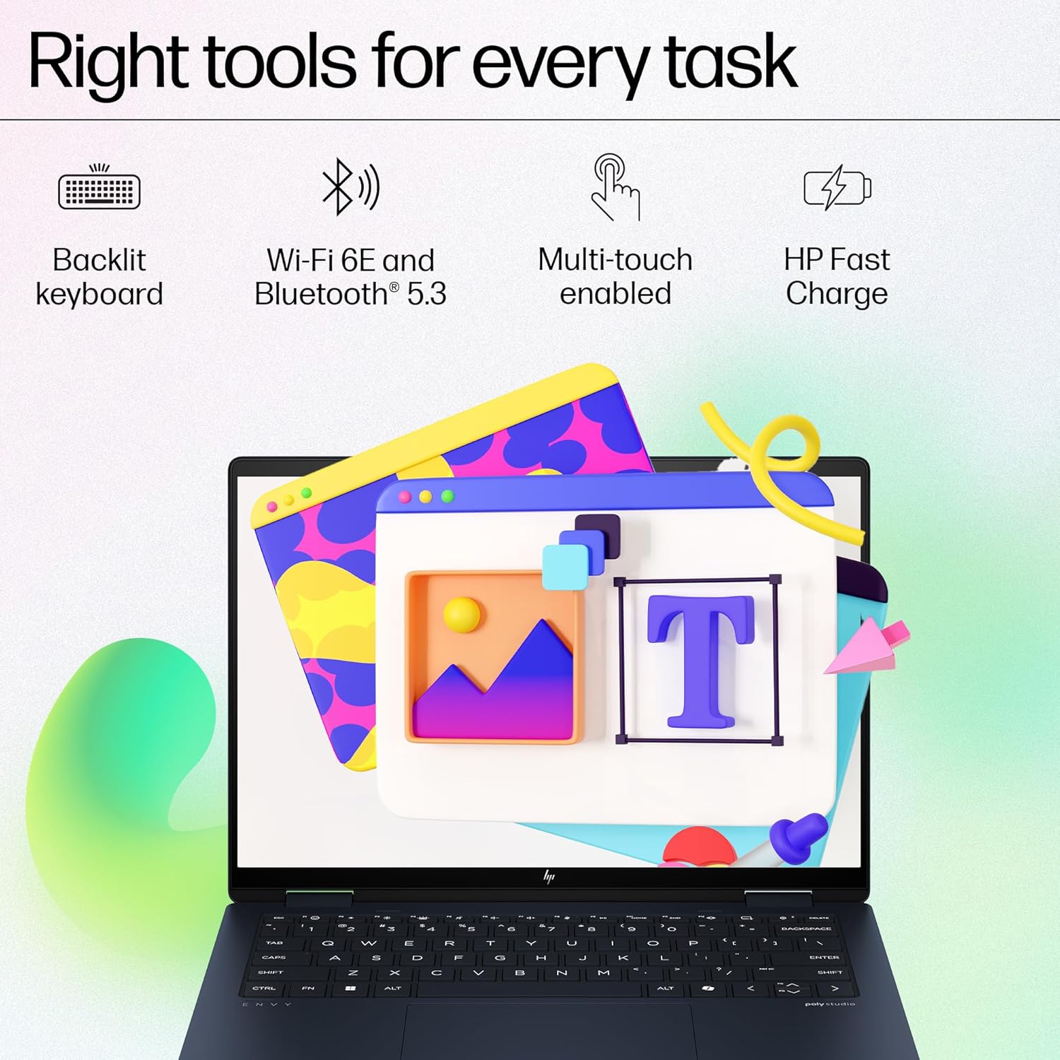 HP Envy x360 AI Laptop, Intel Core Ultra 5 125U, 12 TOPS, 16GB LPDDR5, 512GB SSD, (Win11, Office21, Blue, 1.44 kg) Touchscreen, 3K, OLED, 14-inch (35.6cm), Integrated graphics, 5MP IR camera, fc0078TU