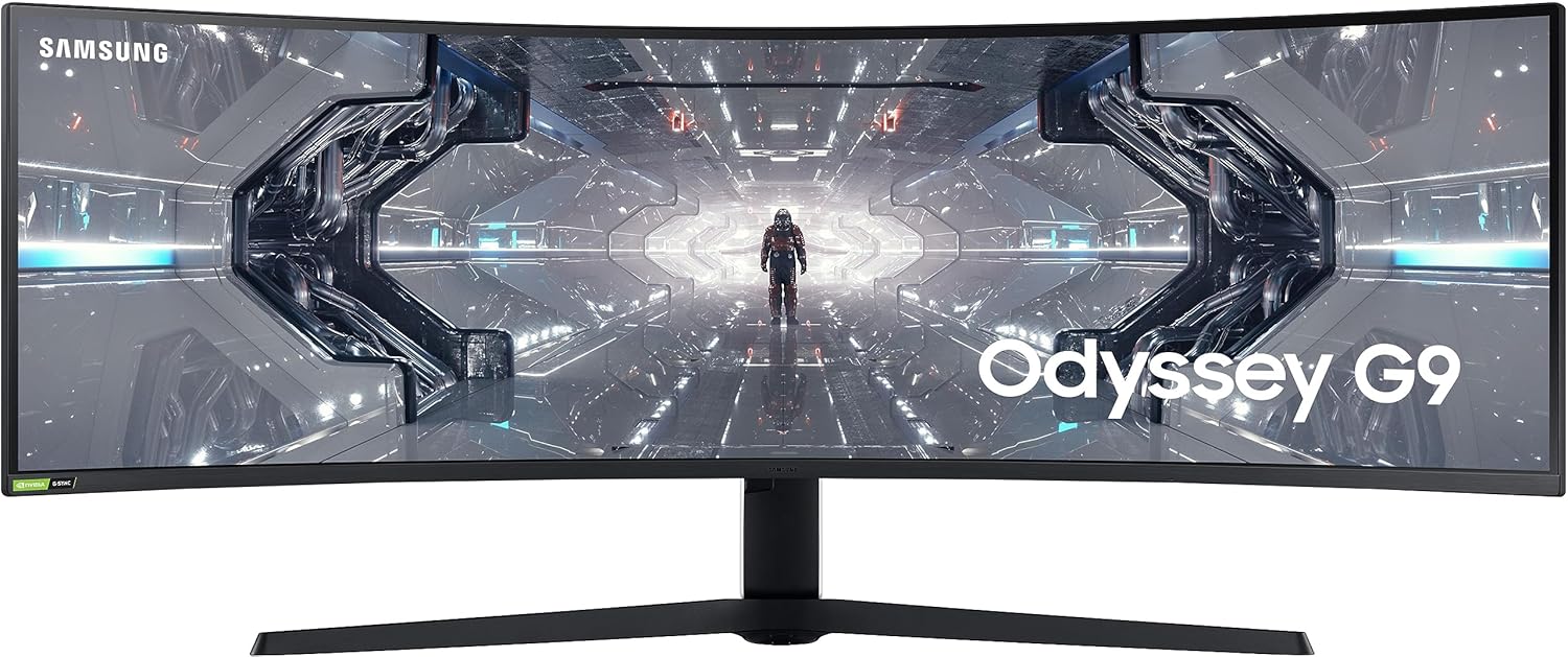 Samsung 49-inch(124.4cm) Odyssey G9 Dual QHD, 240Hz, 1ms Curved Gaming Monitor, QLED, HAS, HDR 1000, G-Sync (LC49G95TSSWXXL, Black)