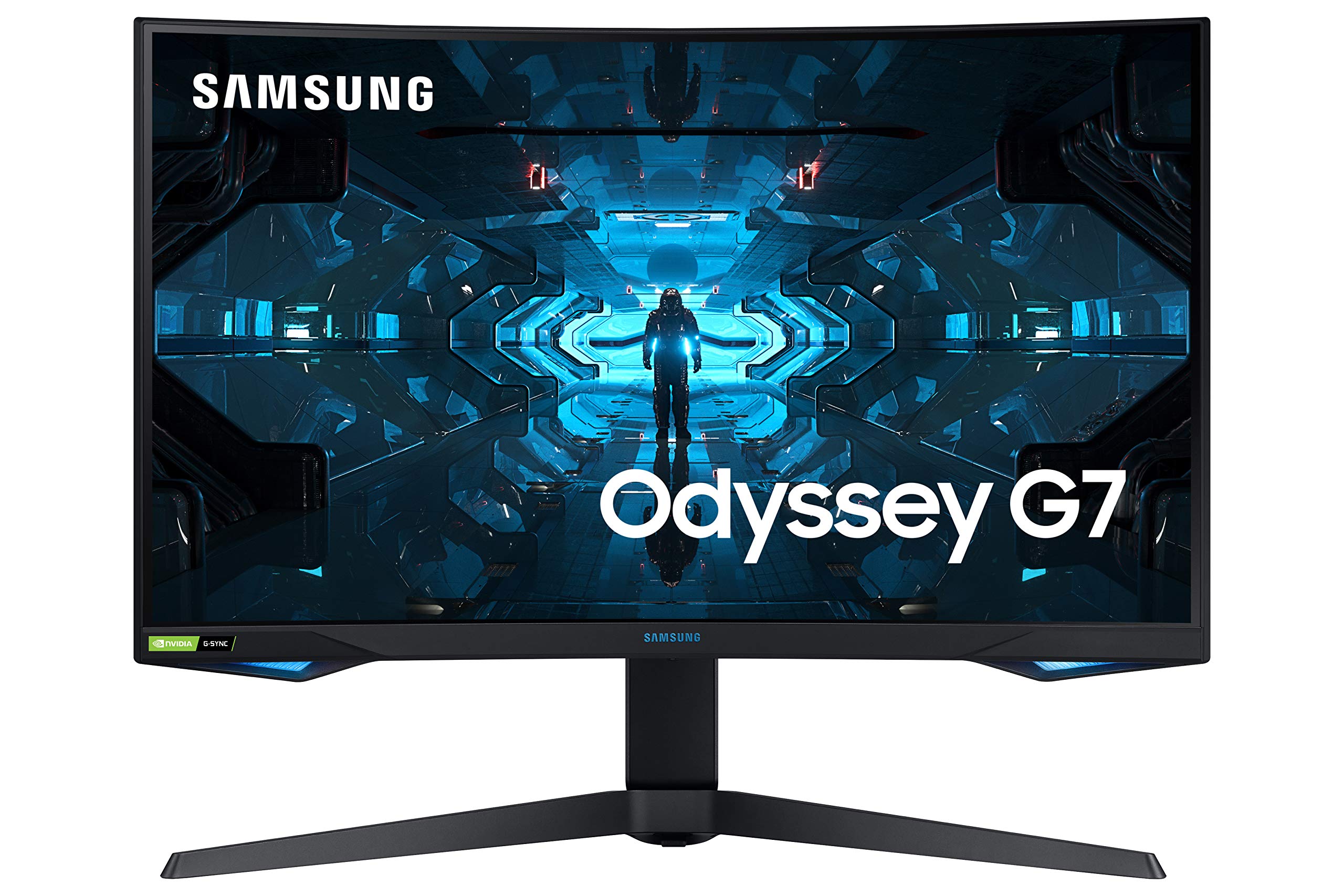 Samsung 32-inch(80cm) Odyssey G7 Gaming, 240 Hz, 1ms, 2K, Curved Monitor, HAS, WQHD, QLED, HDR600, G-Sync Compatible, 2560 x 1440 Pixels (LC32G75TQSWXXL, Black)