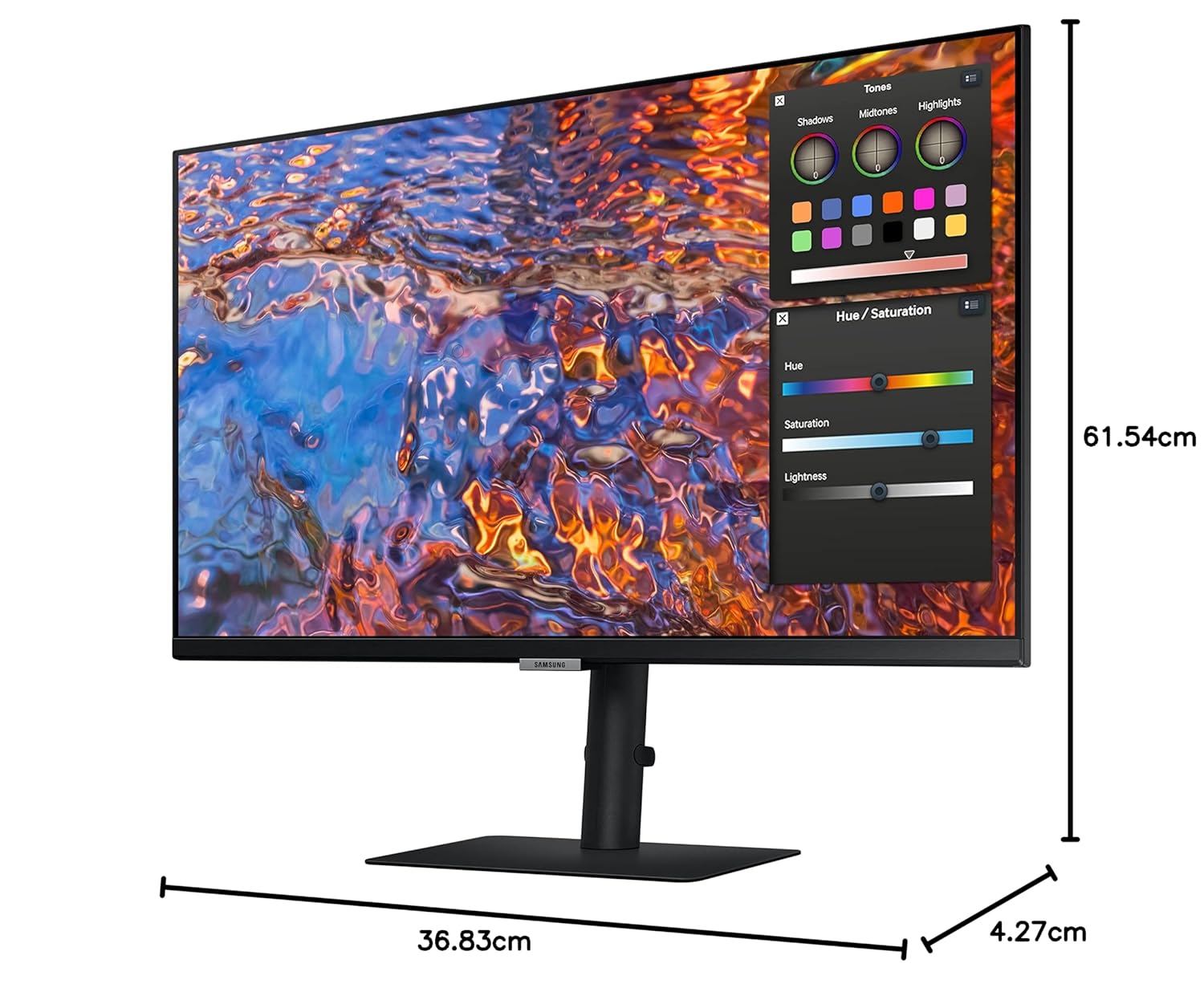 Samsung 27"(68.6cm) 4K Viewfinity Monitor|IPS|UHD 3840 x 2160|Type-C 90W|LAN Port|HDR 400|DCI-P3 98%|Pantone Validation|400 nits||PBP|PIP|Matte Display|Height-Tilt-Pivot Stand|LS27B800PXWXXL|Black