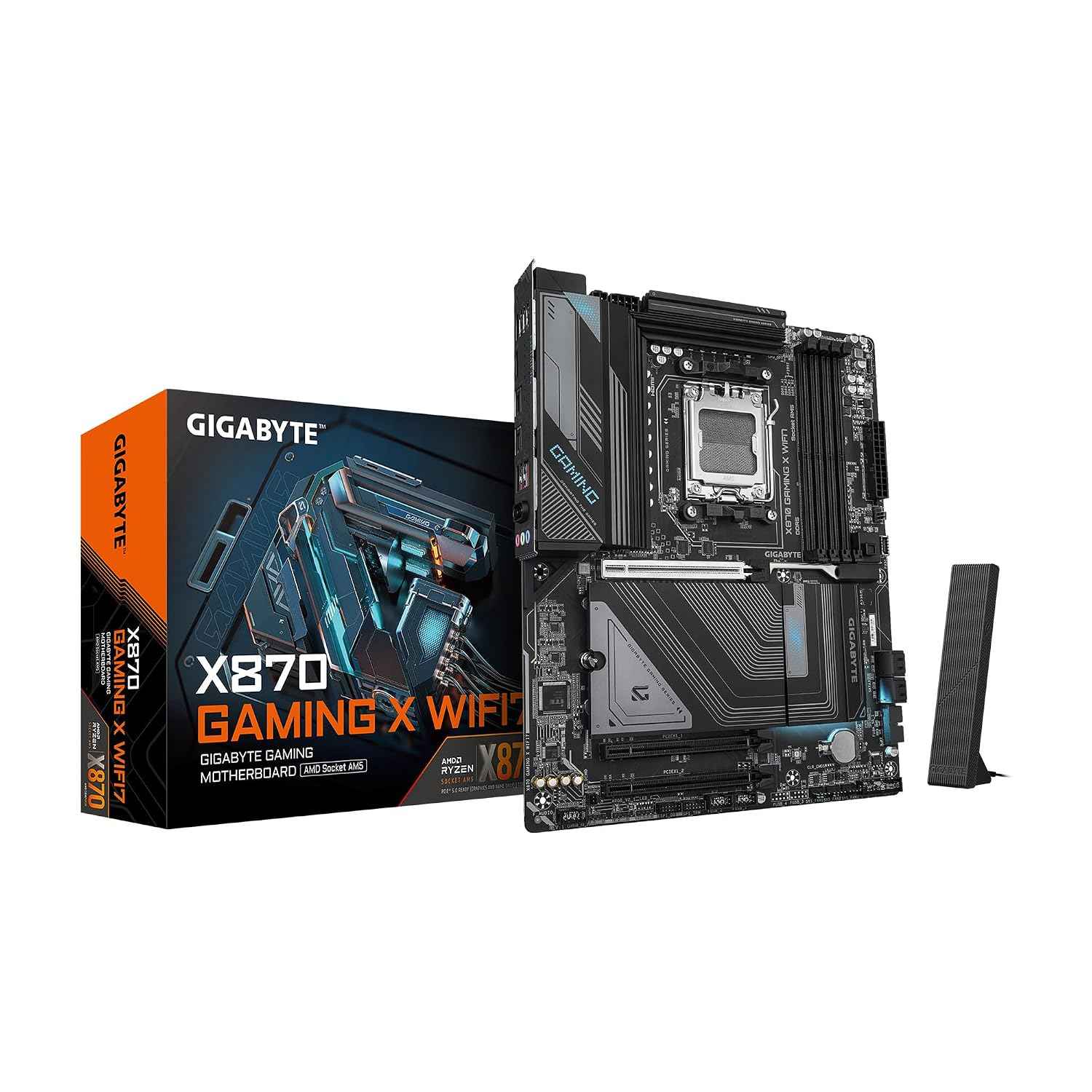 GIGABYTE X870 Gaming X WIFI7 AMD AM5 LGA 1718 Motherboard, ATX, DDR5, 3X M.2, PCIe 5.0, USB4, WIFI7, 2.5GbE LAN, EZ-Latch, 3-Year Warranty