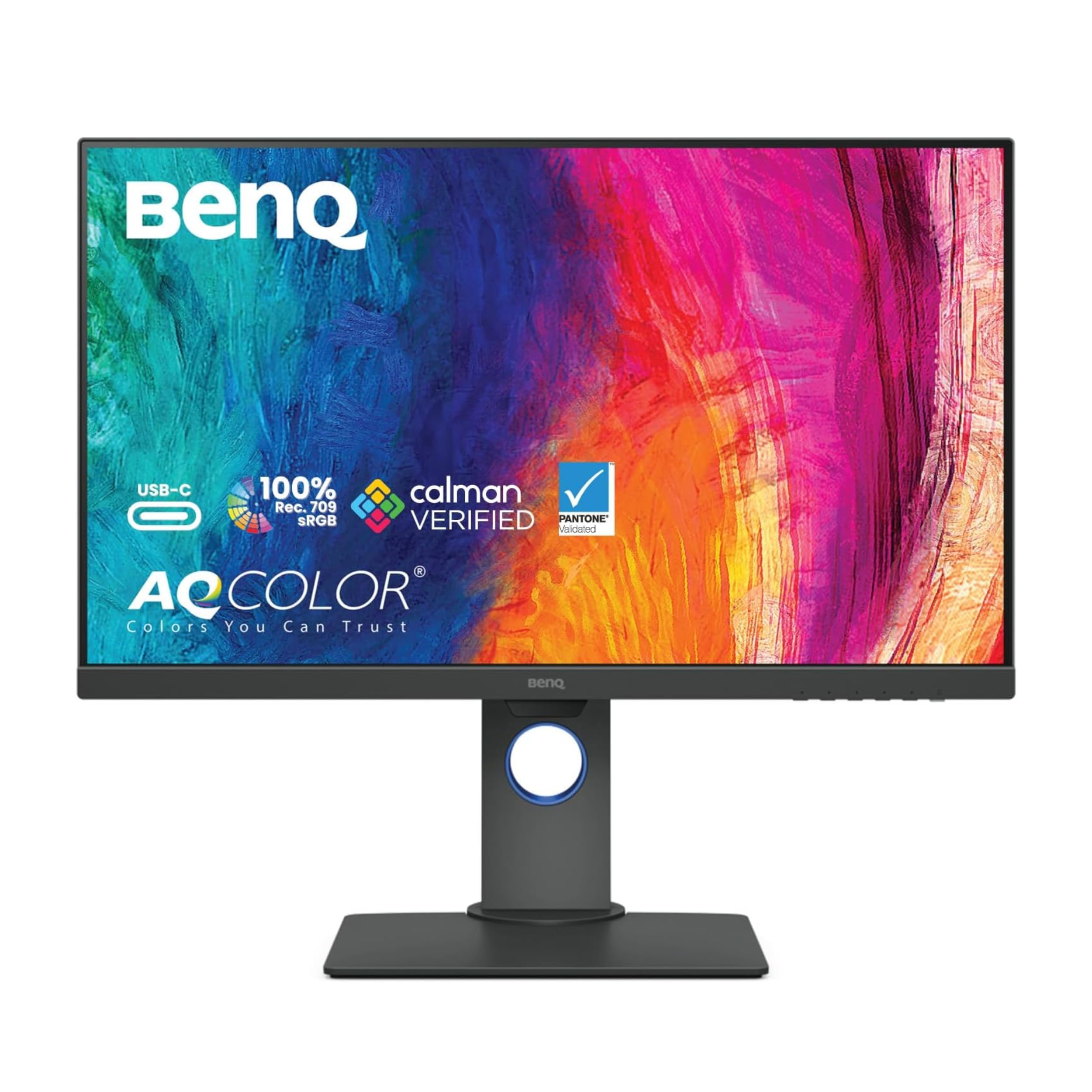 BenQ PD2506Q 25"(63Cm) 2K IPS QHD HDR10 Monitor| 95% P3| 100% sRGB| 100% Rec. 709| Pantone Skintone Validated| Daisy Chain|CAD/CAM|Animation Mode|Color Accurate|Auto Pivot|HDMI|DP|USB-C(65W)(Black)