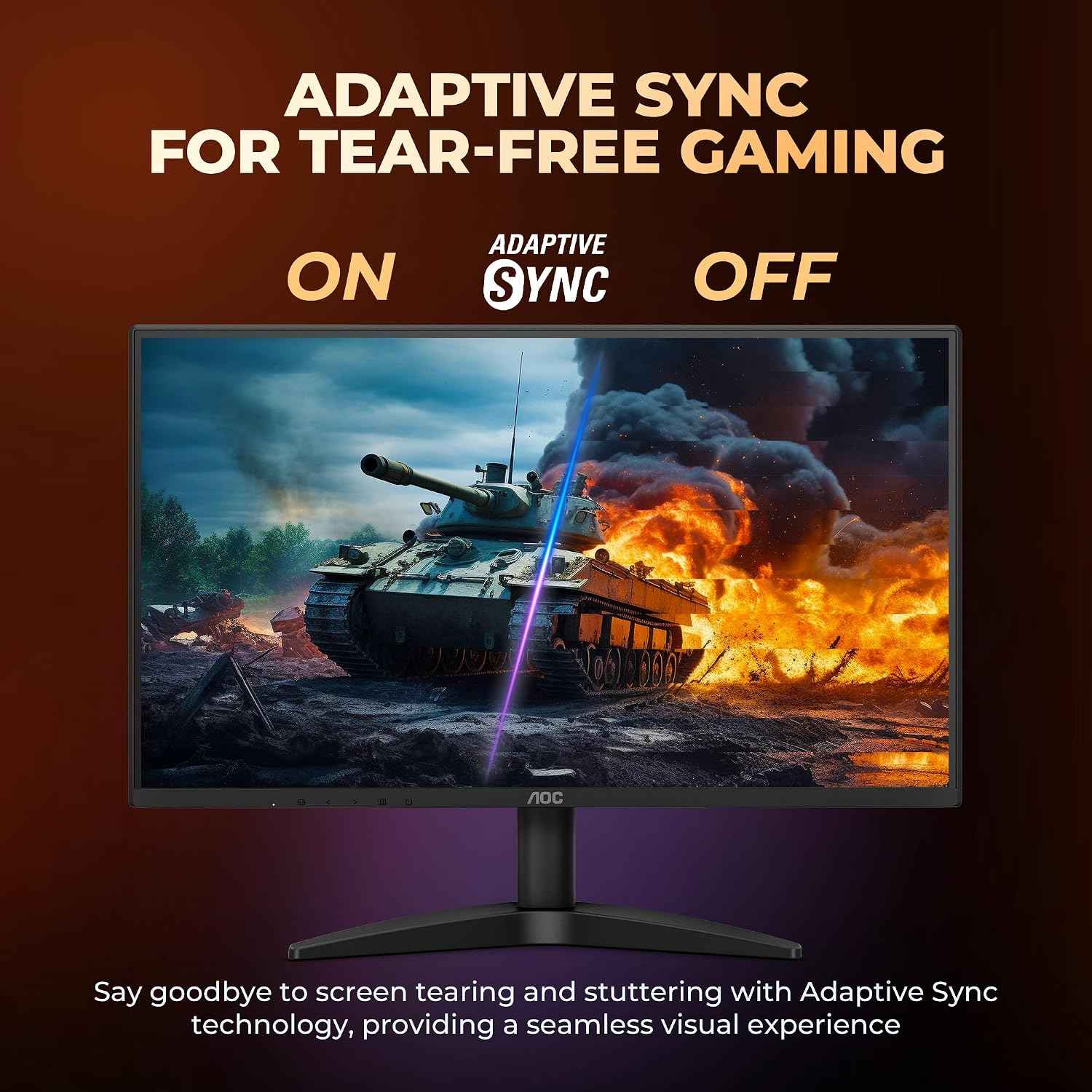 AOC 24B36H 23.8-Inch IPS Full HD Monitor, 100Hz Refresh Rate, 1ms Response Time, 3-Sided Frameless Design, Adaptive Sync, SRGB 105%, Mega DCR, HDMI Port, Flicker-Free Technology for Smooth Viewing