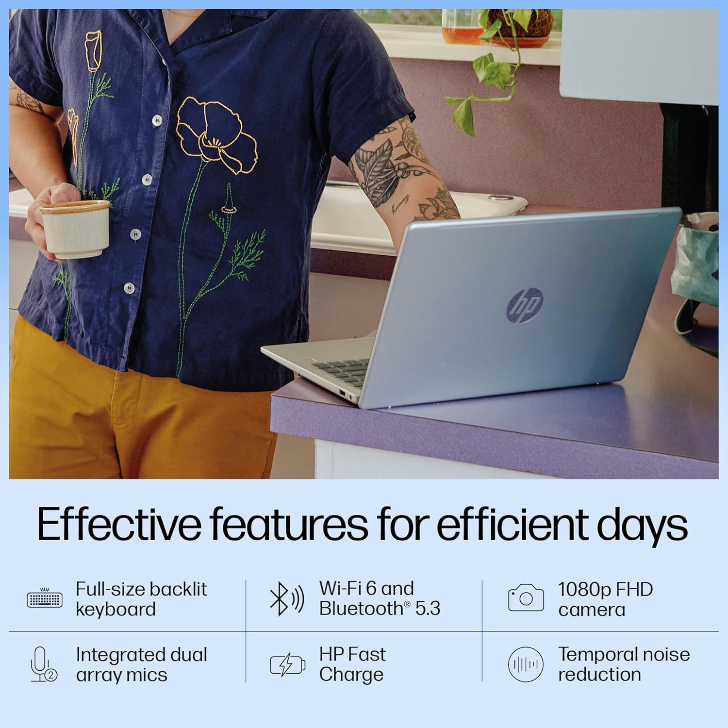 HP 14 AI Laptop, Intel Core Ultra 7 155H, 12 Tops, 16GB DDR5, 512GB SSD (Win11, Office21, Silver, 1.4 kg) Anti-Glare FHD, 14-inch (35.6 cm) Intel Arc Graphics, FHD Camera w/Shutter, Backlit, gr1023TU