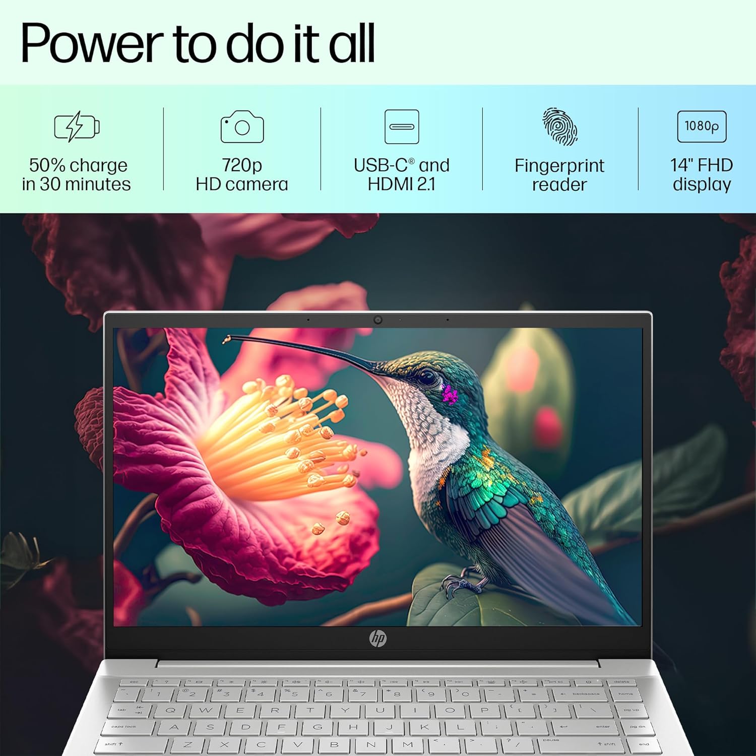 HP Pavilion 14, 12th Gen Intel Core i7-1255U, 16GB DDR4, 1TB SSD, (Win11, Office21, Silver,1.41 kg), IPS, Micro-edge, BrightView,14-inch (35.6cm) FHD Laptop, Intel Iris Xe graphics, HD camera,dv2015TU