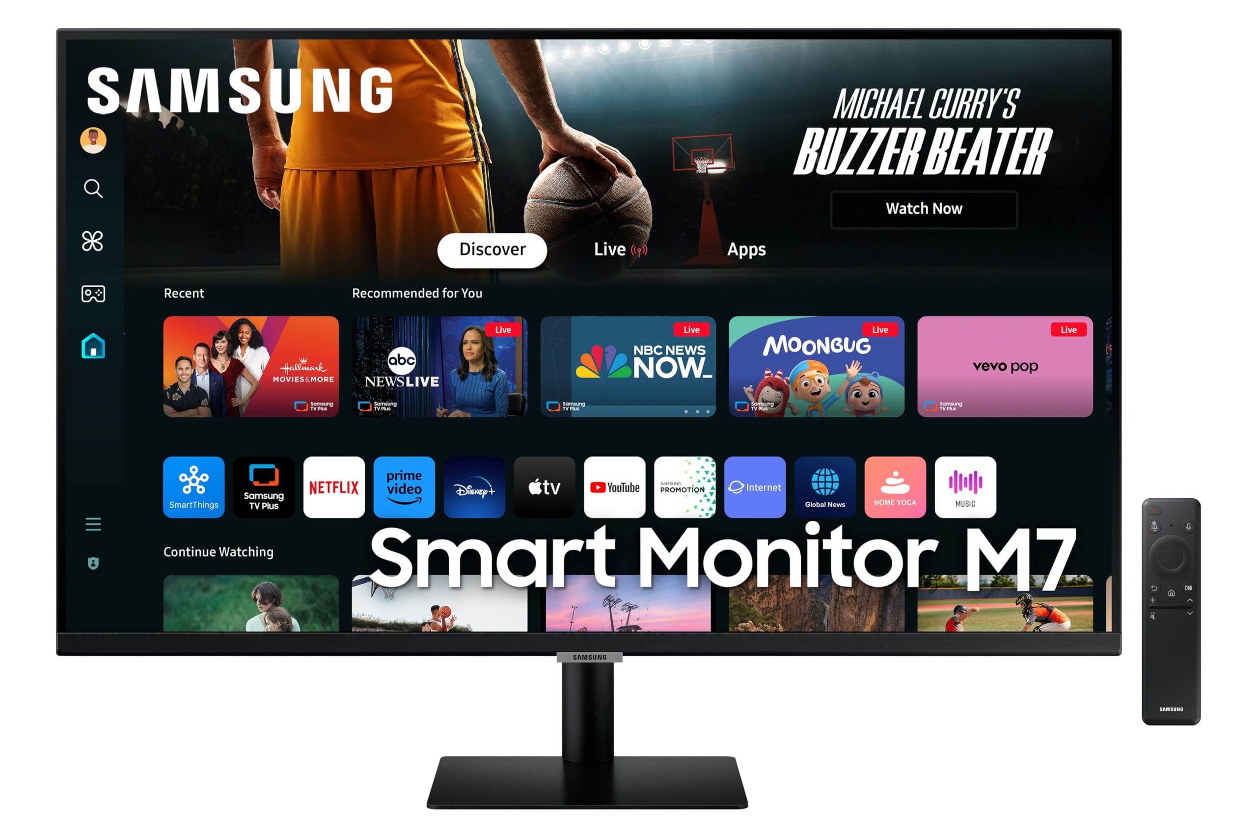 Samsung 32-Inch(80cm) M7 UHD 4K Smart Monitor, Mouse & Keyboard Control, OTT Apps, IoT Hub, Office 365, Workout Tracker, Multiple Ports, Speakers, Remote, Bluetooth (LS32DM701UWXXL, White)