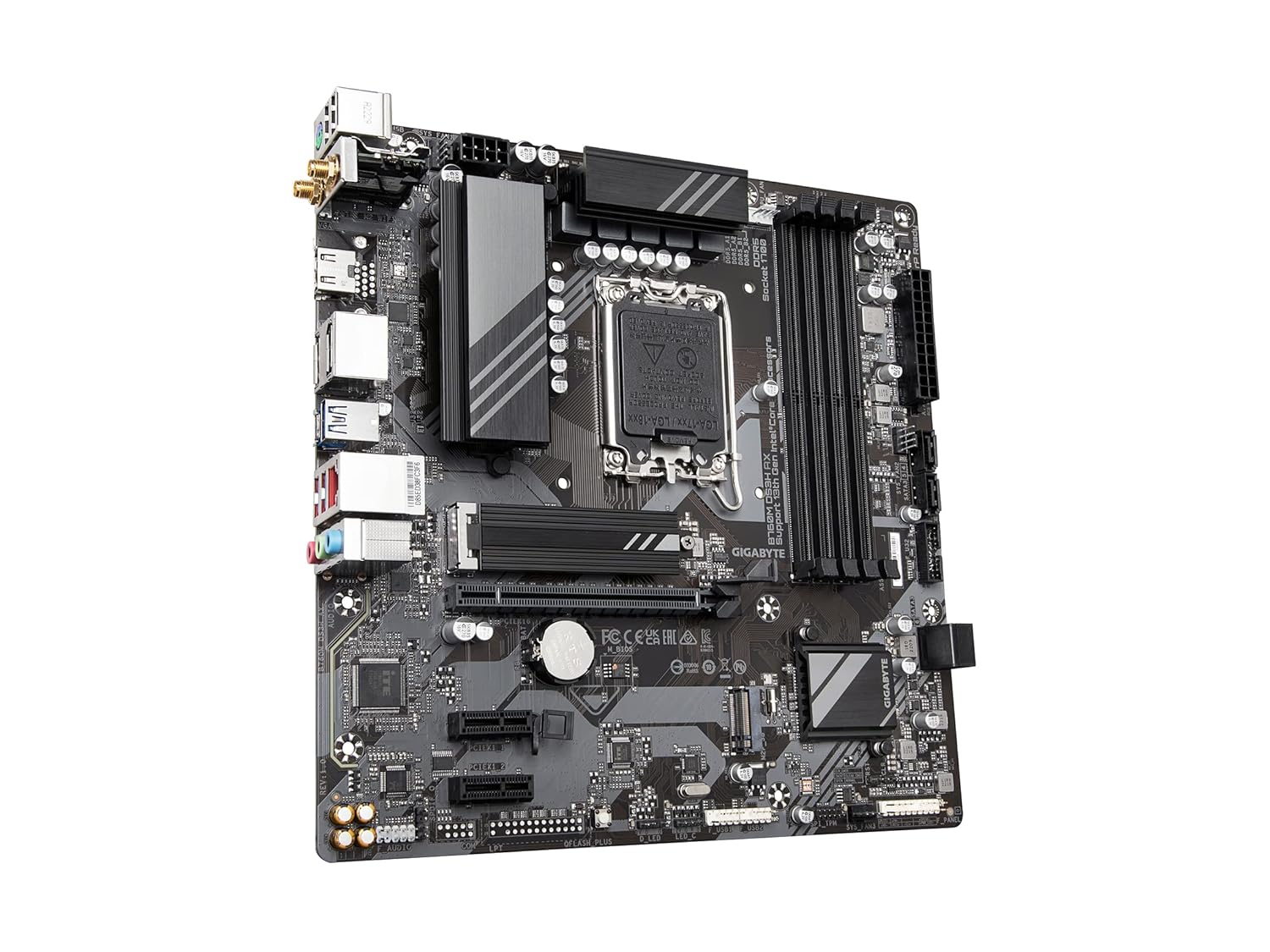 GIGABYTE B760M DS3H AX (LGA 1700/ Intel/ B760/ M-ATX/ DDR5/ 2* M.2/ PCIe 4.0/ USB 3.2 Gen 2 Type-C/WiFi 6E/ 2.5GbE LAN/Q-Flash Plus/PCIe EZ-Latch/Motherboard)