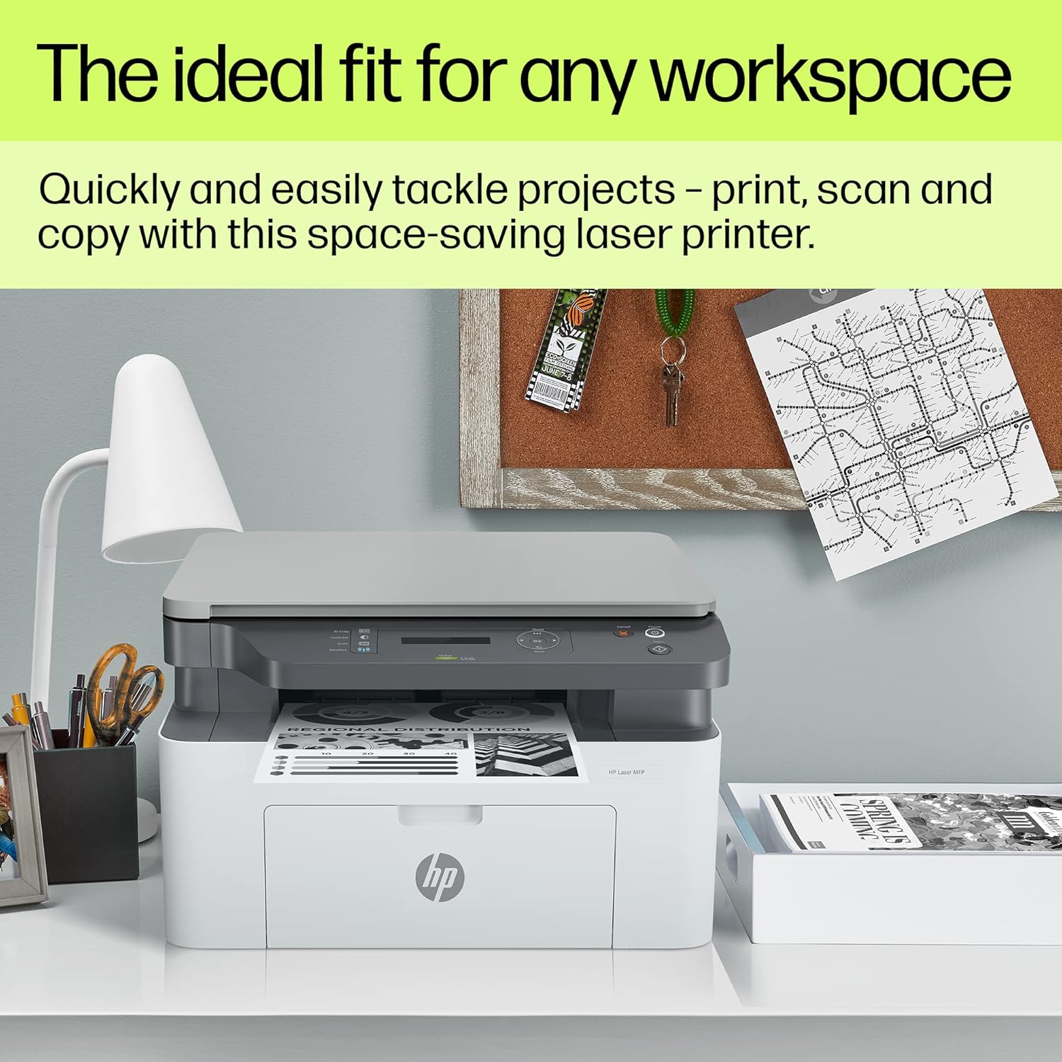 HP Laserjet 1188nw WiFi Monochrome Printer, Print Copy Scan, Compact Design, Reliable and Fast Printing, Network Support,White