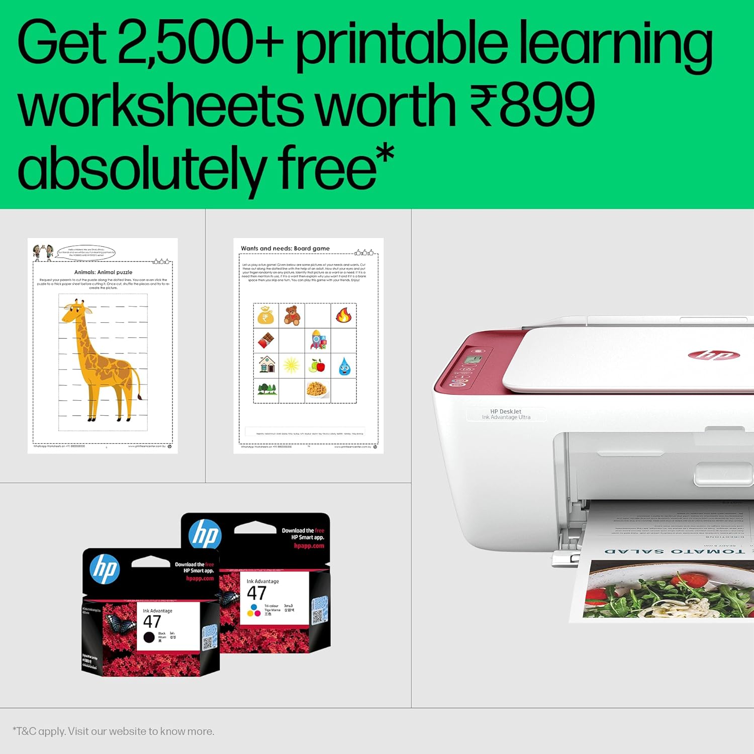 HP Ink Advantage Ultra 4929 Colour USB Print, Copy, Scan, Self Reset WiFi, Smart App Setup, Print Per Page Cost Starting at 44Paise/Page with 2 Additional Sets of Inks, Ideal for Home, White - Zapnet.in