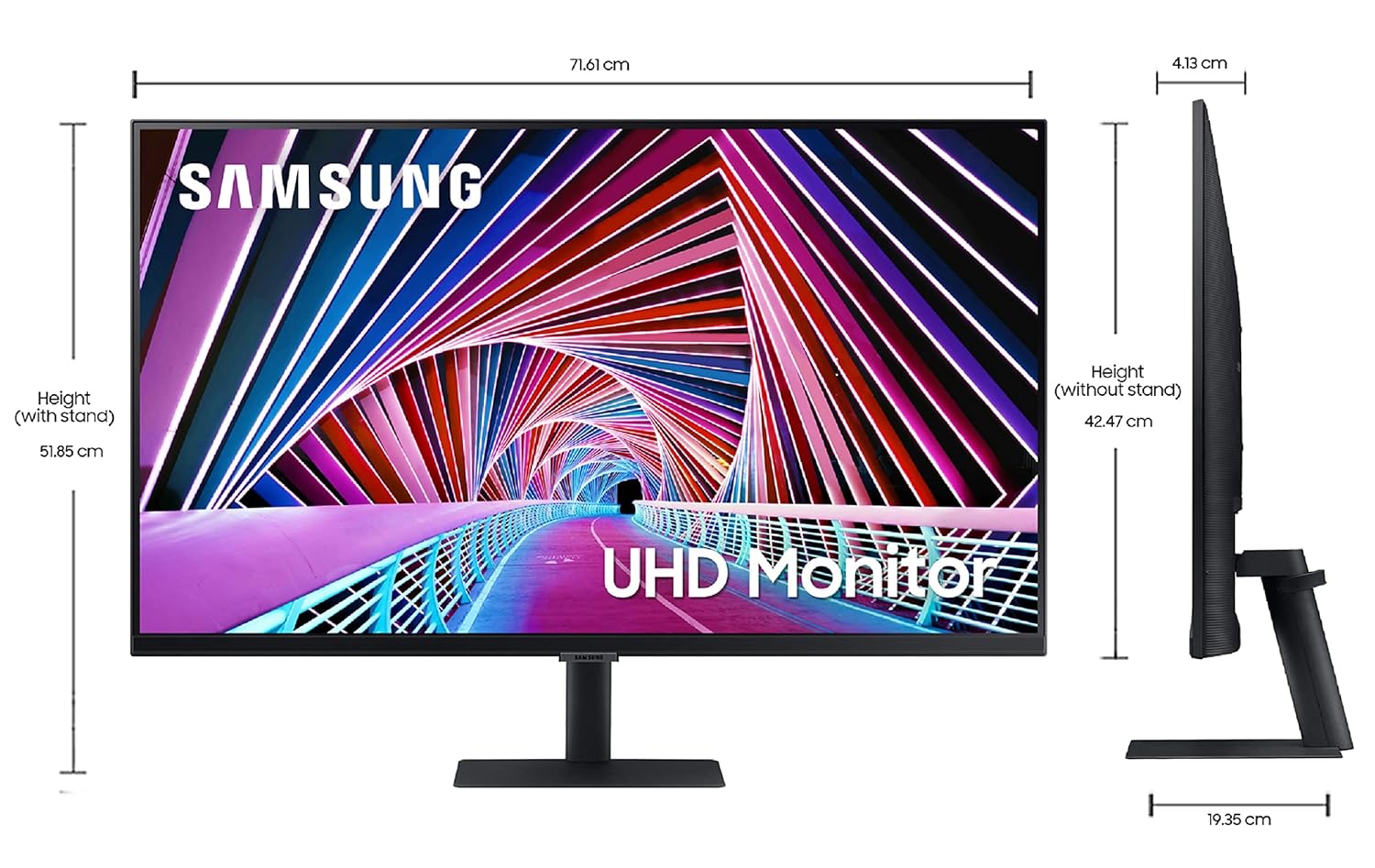 Samsung 32-inch(80cm) 4K UHD, Flat Monitor, Bezel Less Design, 1 Billion Colors, HDR10, FSC-Certified, Intelligent Eye Care (LS32A700NWWXXL, Black)