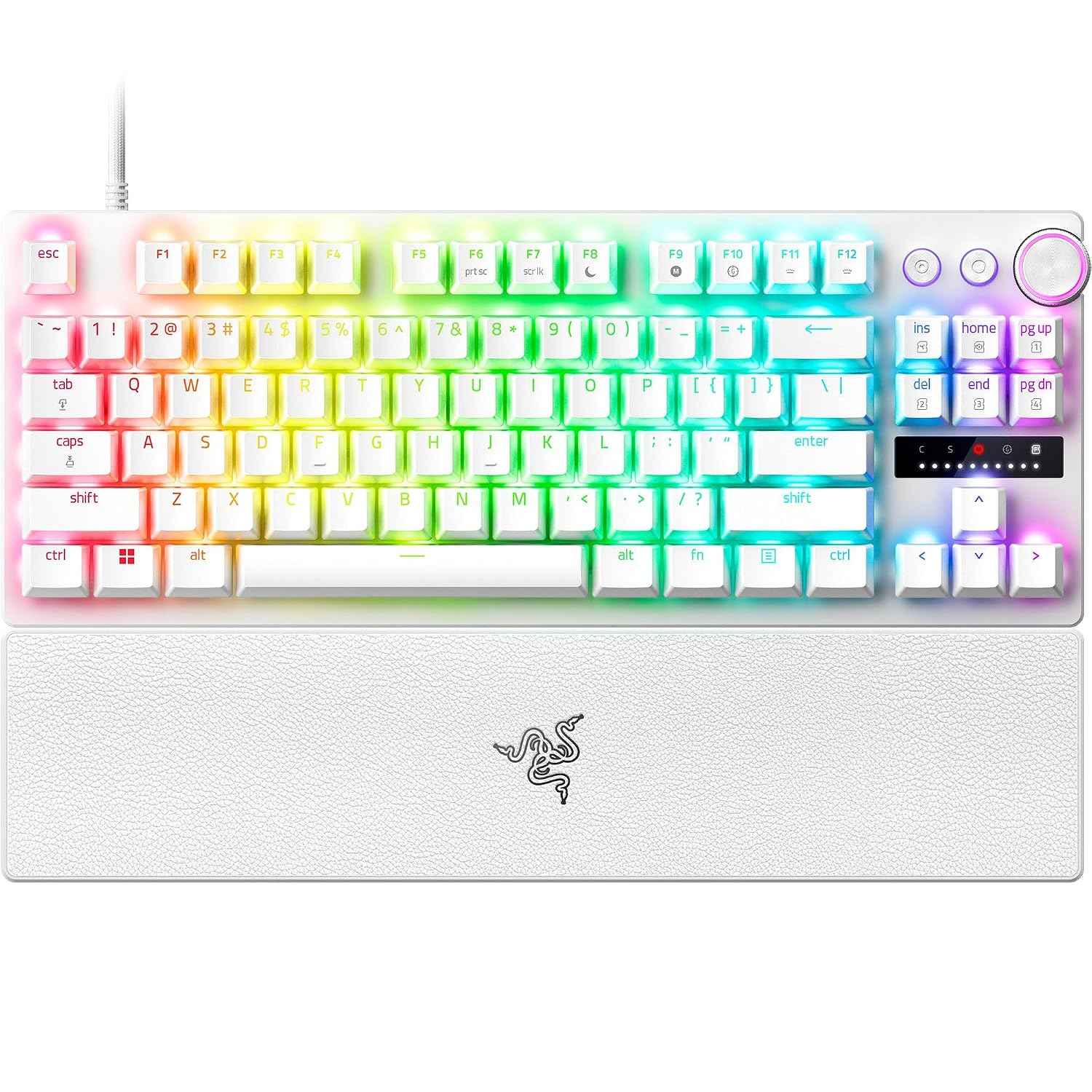 Razer Huntsman V3 Pro Tenkeyless - Tenkeyless Analog Optical Esports Wired Gaming Keyboard -White Edition-RZ03-04981700-R3M1