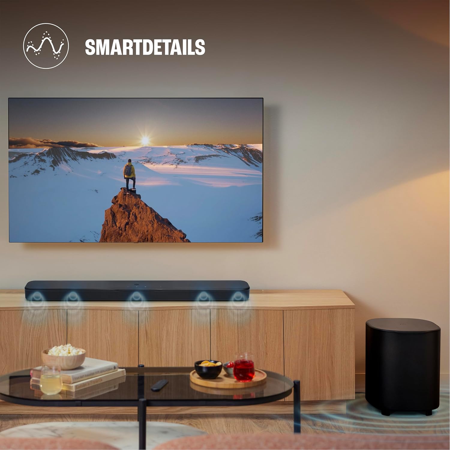 JBL New Launch Bar 500 MK2, Dolby Atmos® Soundbar with Wireless Subwoofer, 5.1 Channel, 3D Surround, Multibeam™, HDMI eARC with 4K Dolby Vision Pass-Through, Bluetooth, Wi-Fi, One App, 750W
