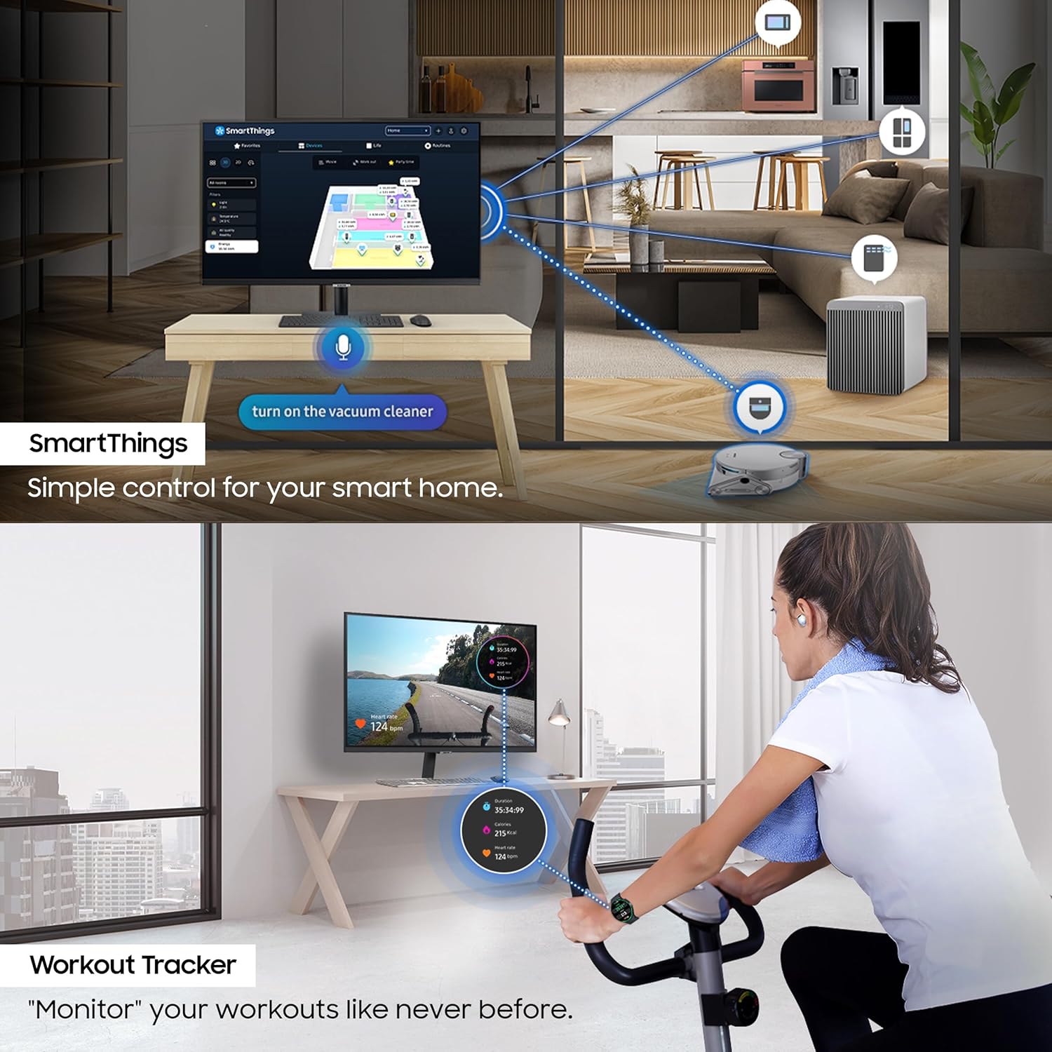 Samsung 32" (80cm) M7 4K Smart Monitor with Smart TV Experience|UHD 3840 x 2160|Type C-65W|OTT Apps|IoT Hub|Office 365|Workout Tracker|Speakers|Solar Remote|Wi-Fi|Bluetooth|LS32DM700UWXXL|Black