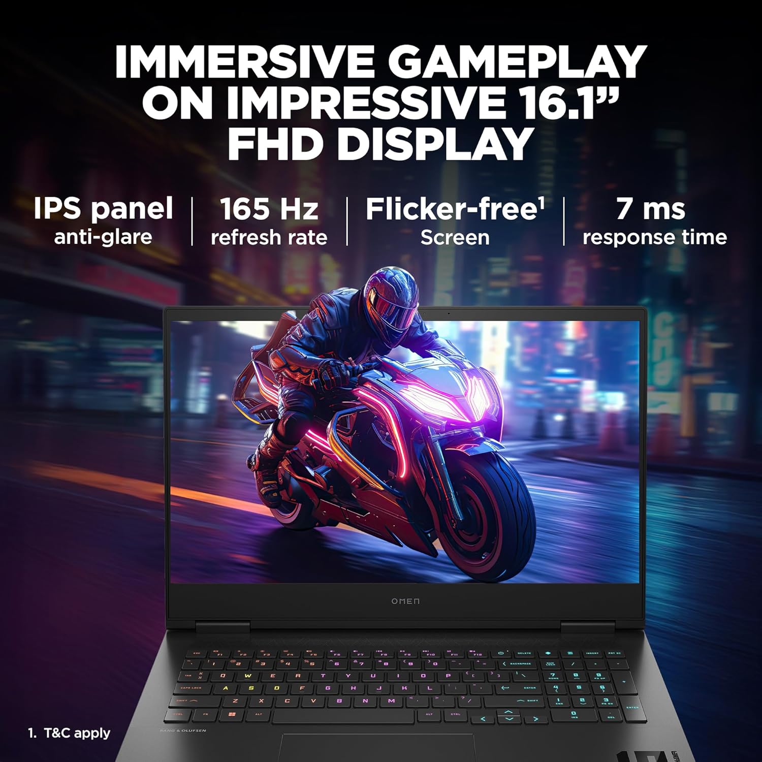 HP OMEN Gaming,13th Gen Intel Core i7-13700HX, 8GB RTX 4070,16GB DDR5, 1TB SSD,16.1-inch (40.9 cm), FHD, IPS, Gaming Laptop 165Hz, RGB Backlit KB, B&O (Win 11, Office 21, Black, 2.35 kg) wf0262TX - Zapnet.in