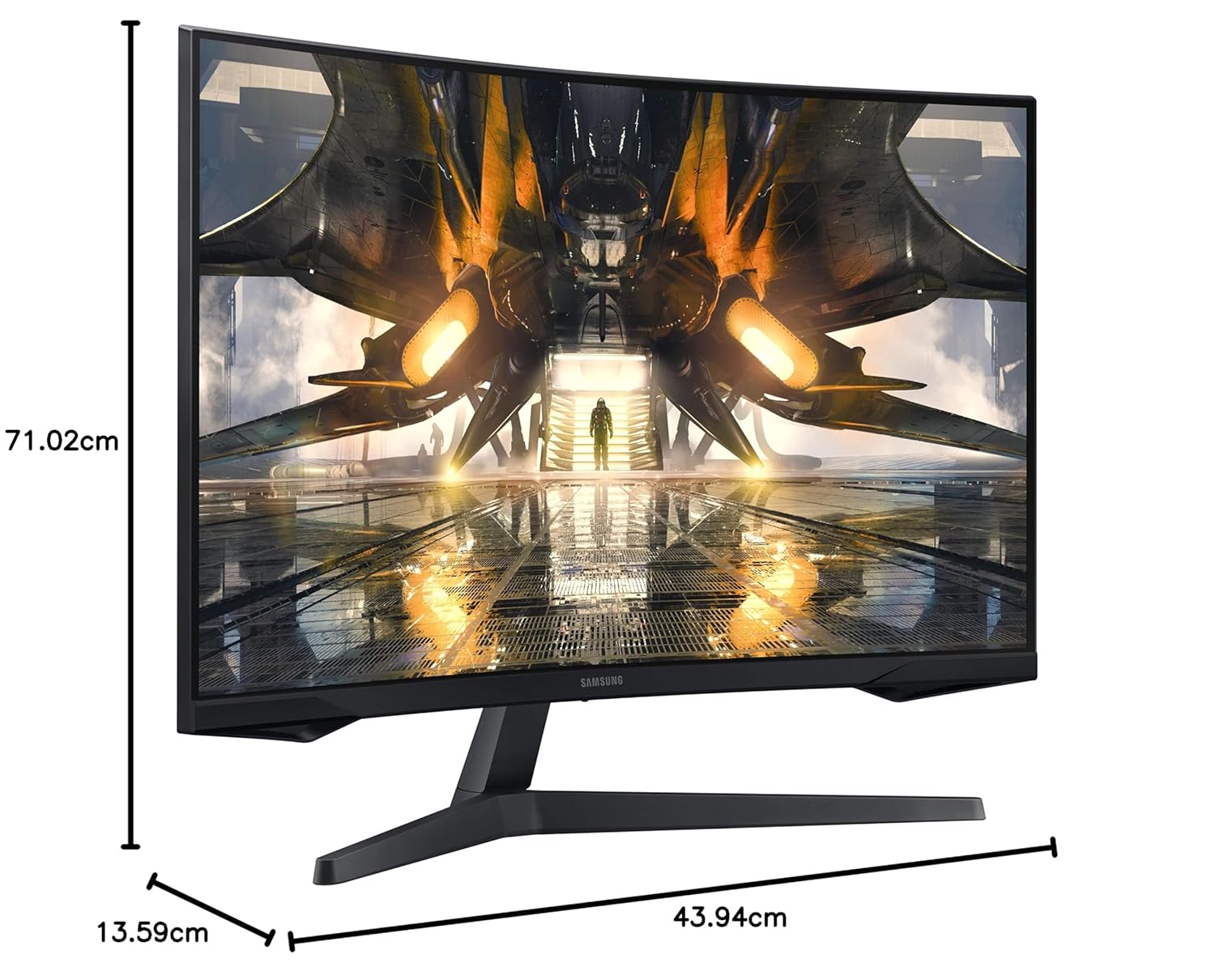 Samsung 32-inch(80cm) Odyssey G5 Gaming, QHD 2K, 165Hz, 1ms, 1000R Curved Monitor, AMD FreeSync Premium, HDR10 (LS32AG550EWXXL, Black)