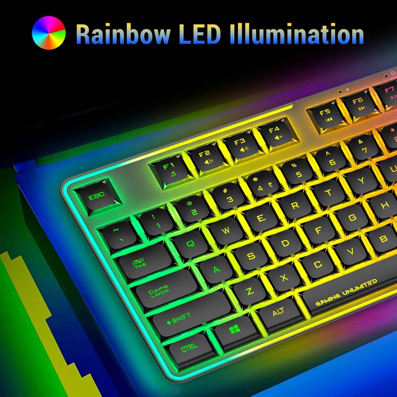 Ant Esports KM730 Pro Gaming Wireless TKL Keyboard Mouse Combo Rechargeable RGB Backlit Tenkeyless Compact 87 Keys 6 Button for Computer Laptop PS4 PS5 - XP/7/8/10 iMac MacBook Xbox one X – Black