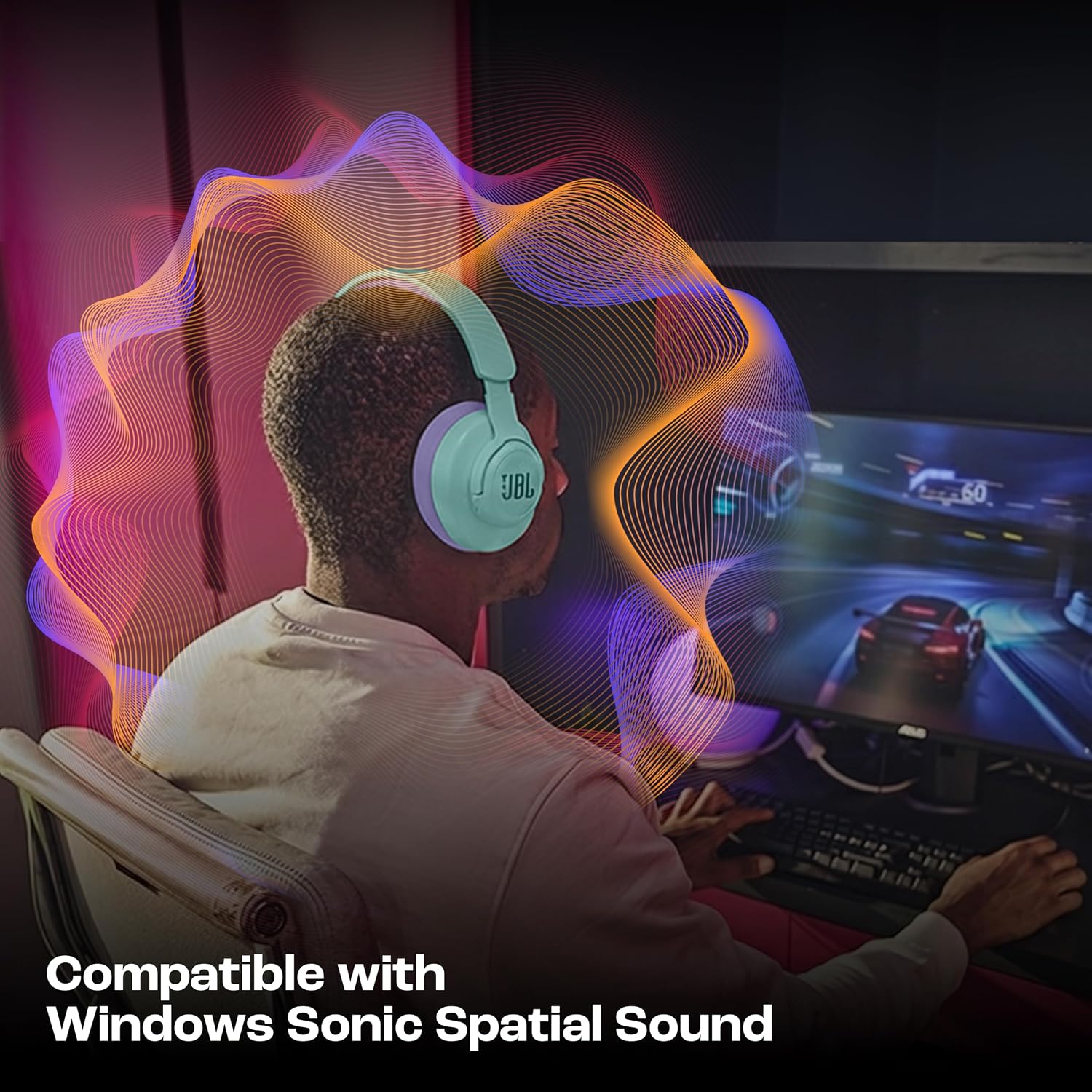 JBL Quantum 100M2 Wired Gaming Headphones, Supports Windows Sonic Spatial Audio, 40mm Realistic Dynamic Drivers, Omnidirectional Detachable Mic, Breathable Memory Foam Cushions, PC/Xbox/PS/3.5mm-Cyan