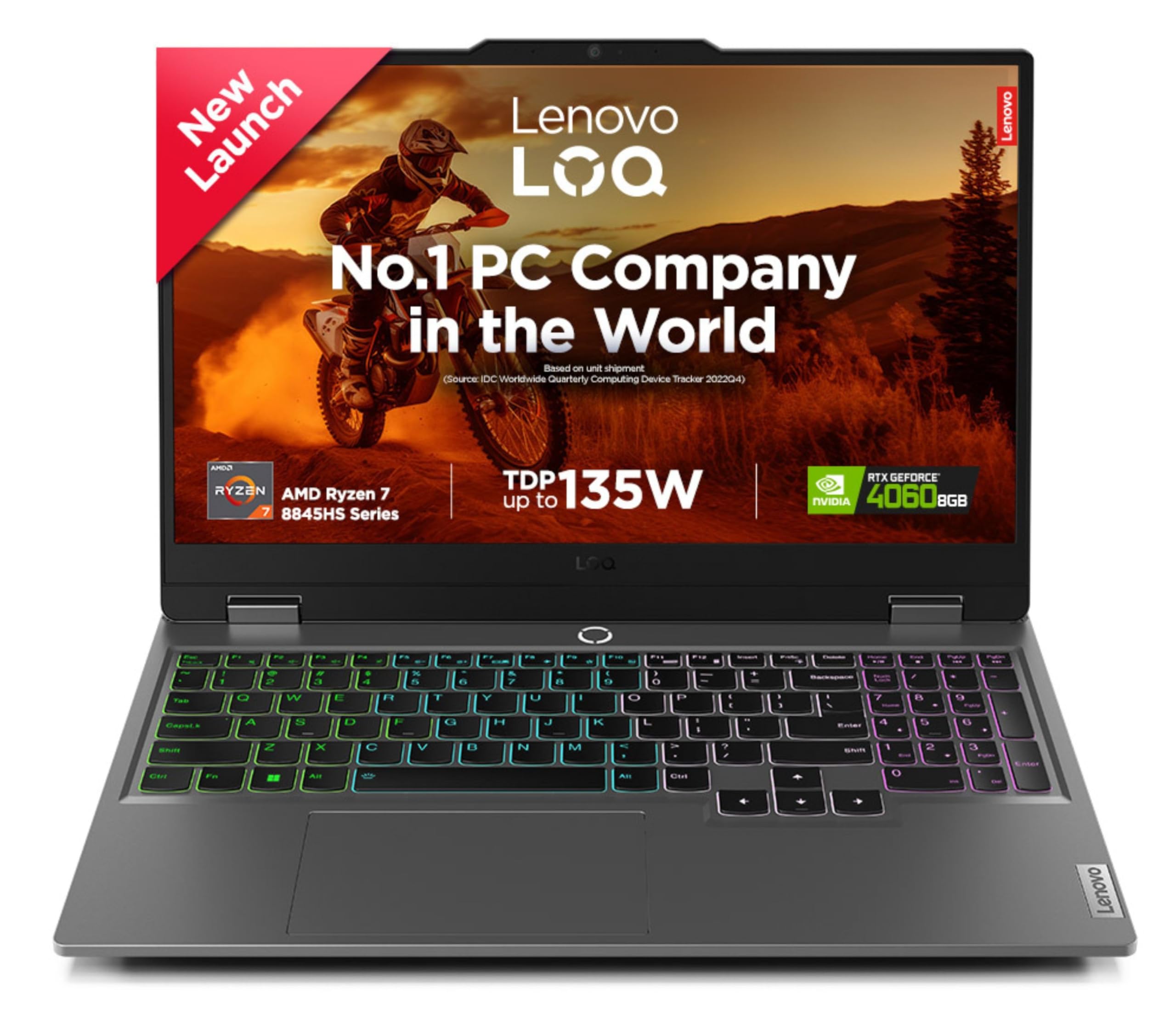 Lenovo LOQ 2024 AMD Ryzen 7 7435HS 15.6" (39.6cm) 144Hz 300Nits FHD IPS Gaming Laptop (24GB/512GB SSD/Win 11/NVIDIA RTX 4060 8GB Graphics/100% sRGB/Office 21/1Yr ADP Free/Grey/2.4Kg), 83JC0046IN