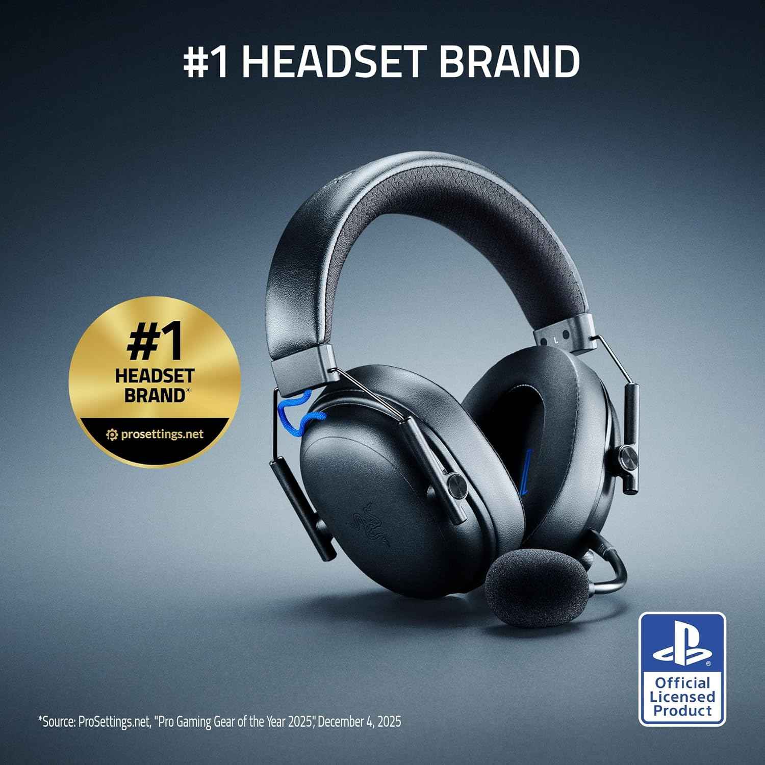 Razer BlackShark V3 Wireless Gaming Headset for PS5 50 mm Driver Super Broadband Micro 2.4GHz Bluetooth Works with PC, Mac, Nintendo Switch, Smartphone, Long Battery Life