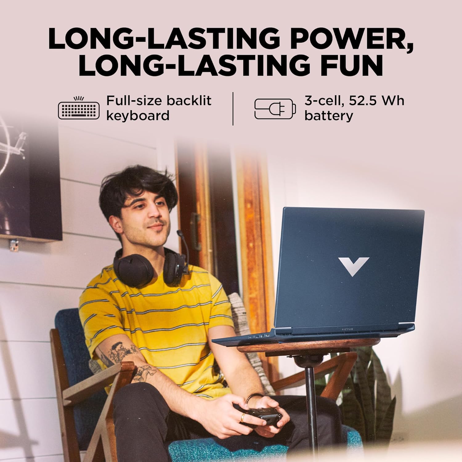 HP Victus, 12th Gen Intel Core i5-12450H, NVIDIA RTX 2050, 16GB DDR4, 512GB SSD (Win11, Office21, Blue, 2.3kg) 144Hz, 9MS, IPS, 15.6-inch(39.6cm) Gaming Laptop, Enhanced Cooling, fa1227TX/fa1314TX