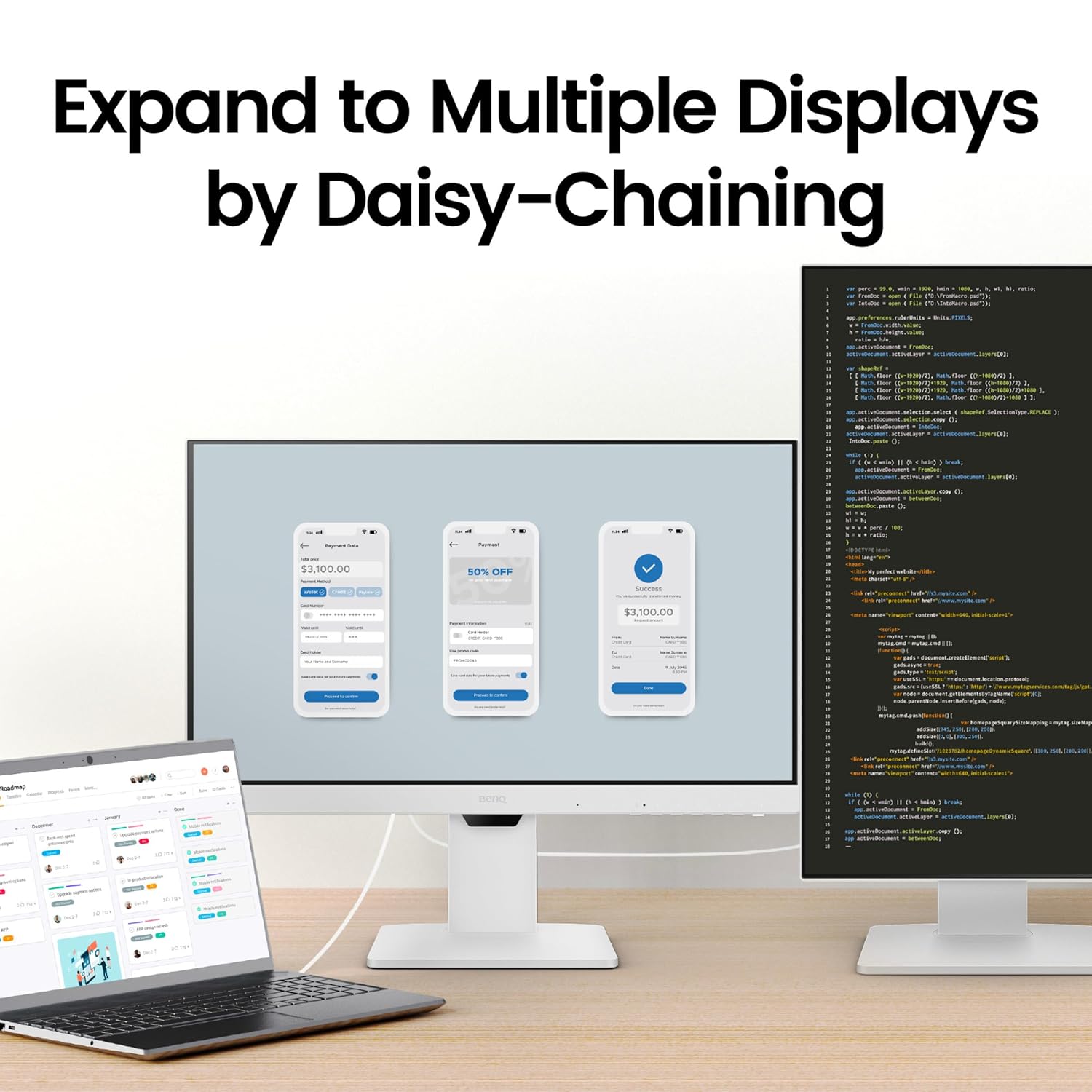 BenQ GW2486TC 24" IPS 100Hz Full HD Coding Monitor |USB-C(65W PD)| Daisy Chain| 99% sRGB| Coding Mode| Height Adjust|HDMI| DP| USB Hub| 2Wx2 Speakers| Eye Care| Noise Cancelling Microphone (White)