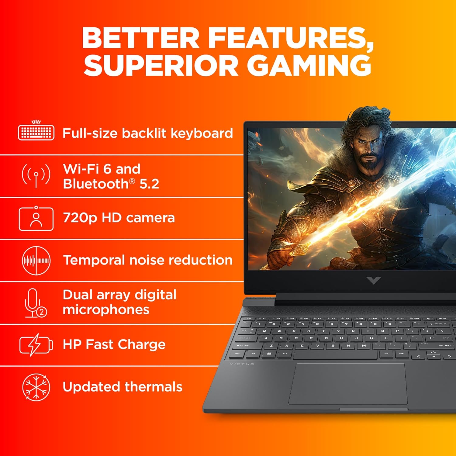 HP Victus Gaming Laptop, AMD Ryzen 5 5600H, 4GB RTX 3050 GPU, 15.6-inch (39.6 cm) FHD IPS 144Hz, 8GB DDR4, 512GB SSD, Backlit KB, 9ms Response time (Win 11, MSO, Silver, 2.37 kg), fb0050AX