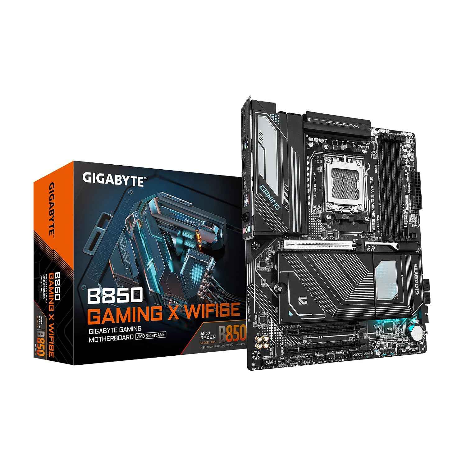 GIGABYTE B850 Gaming X WIFI6E AMD AM5 LGA 1718 Motherboard, ATX, DDR5, 3X M.2, PCIe 5.0, USB-C, WIFI6E, 2.5GbE LAN, EZ-Latch, 5-Year Warranty