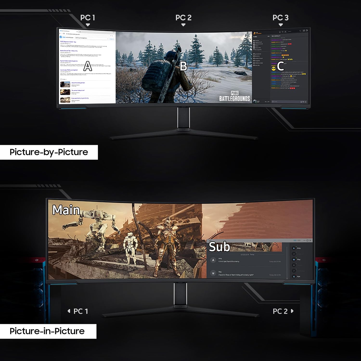 Samsung Odyssey Neo G9 57-inch(145 cm) Dual UHD 7680 x 2160 1000R Curved VA Gaming Monitor, 240Hz, 1ms, FreeSync Premium Pro, USB, DP 2.1, HDMI, HAS, Quantum Mini LED, HDR10+ (LS57CG950NWXXL, Black)