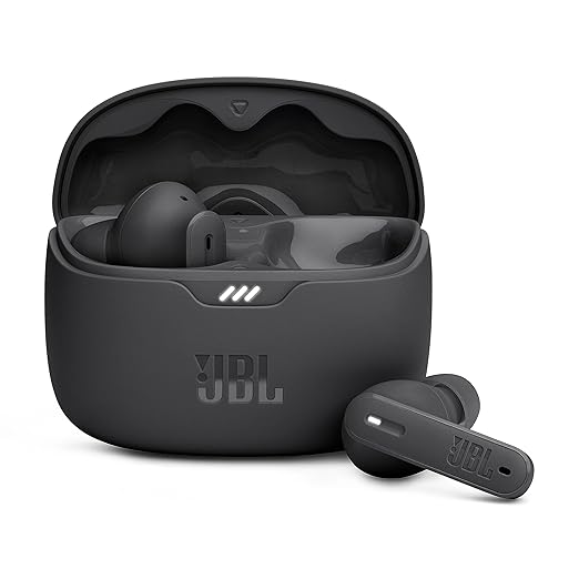 JBL Tune Beam In Ear Wireless TWS Earbuds with Mic, ANC Earbuds, Customized Extra Bass with Headphones App, 48 Hrs Battery, Quick Charge, 4-Mics, IP54, Ambient Aware & Talk-Thru, Bluetooth 5.3 (Black) - Zapnet.in