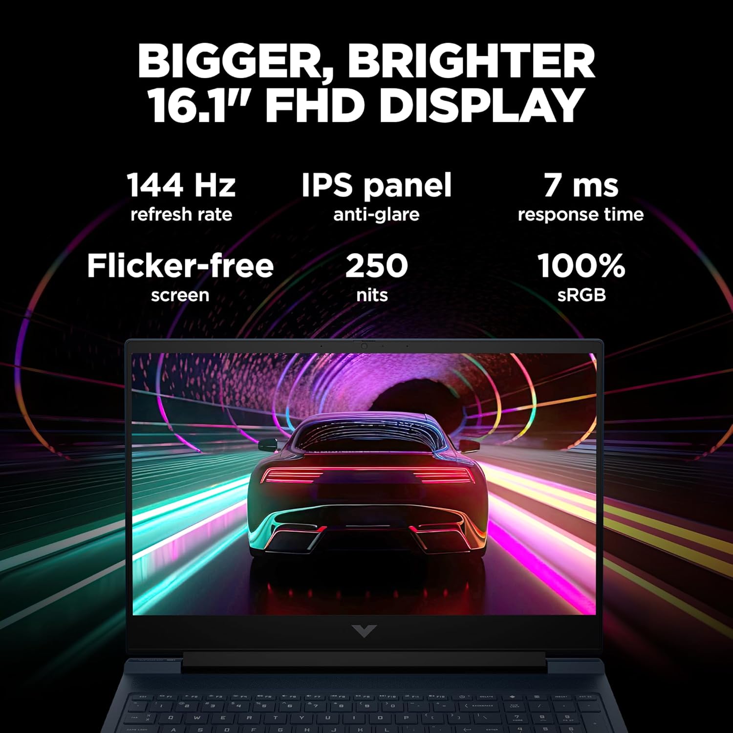 HP Victus AI Powered Gaming Laptop (Ryzen 7 7840Hs-16 GB DDR5 RAM / 512GB SSD / Win11 Home+MSO'2021/6 GB NVIDIA GeForce RTX 3050 Graphics/RGB Backlit KB/FHD Camera/Performance Blue/2.29KG) S0095AX